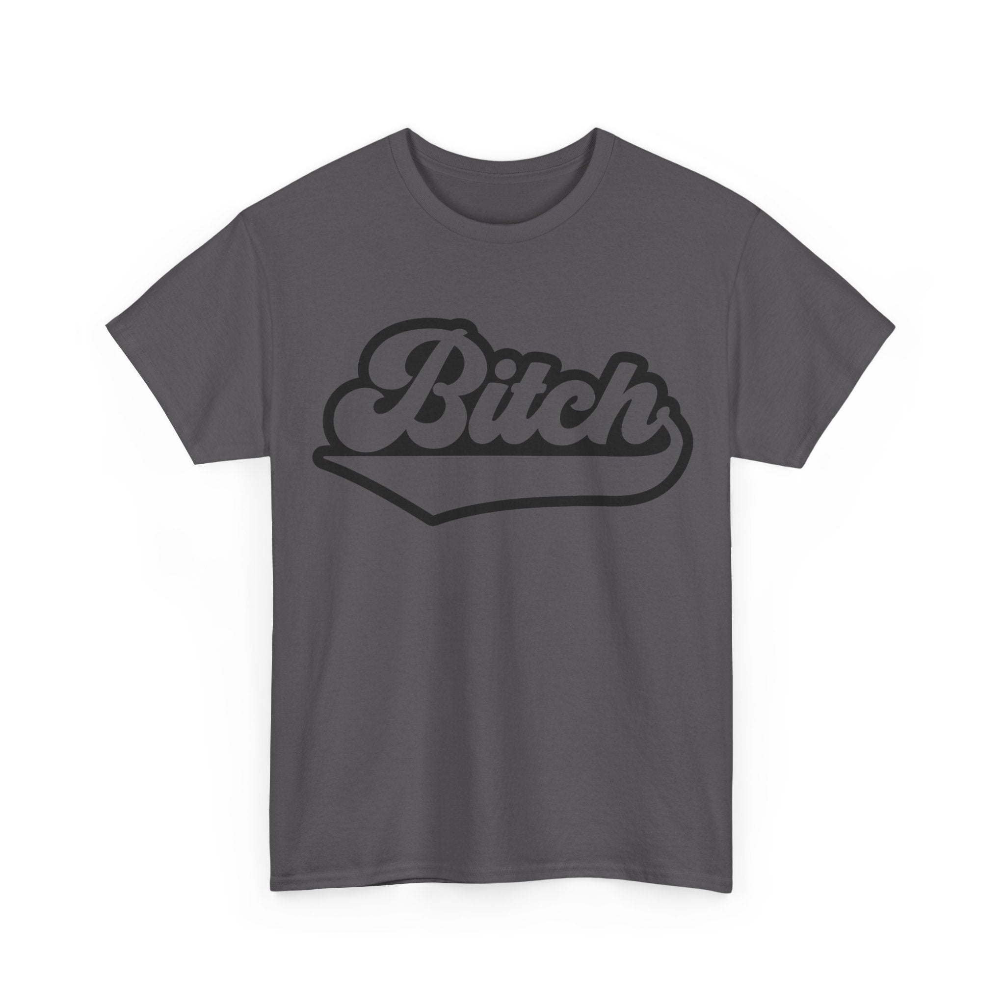 Graphic Tee - Bitch - Funny Rude Adult Script Logo T‑Shirt Gift for Her