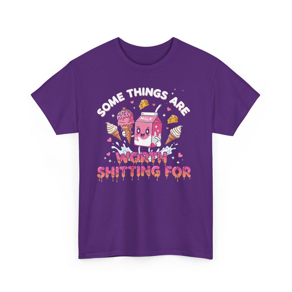 Funny T-Shirt - Some Things Are Worth Shitting For - IBS Gluten Intolerence Gift Tee Shirt