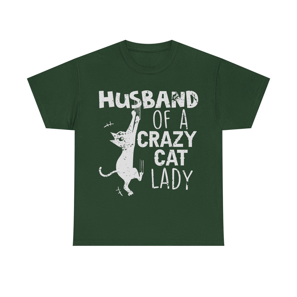 Husband Of A Crazy Cat Lady Tee Shirt - Cat Owner T-Shirt - Gift For Cat Lovers NEW