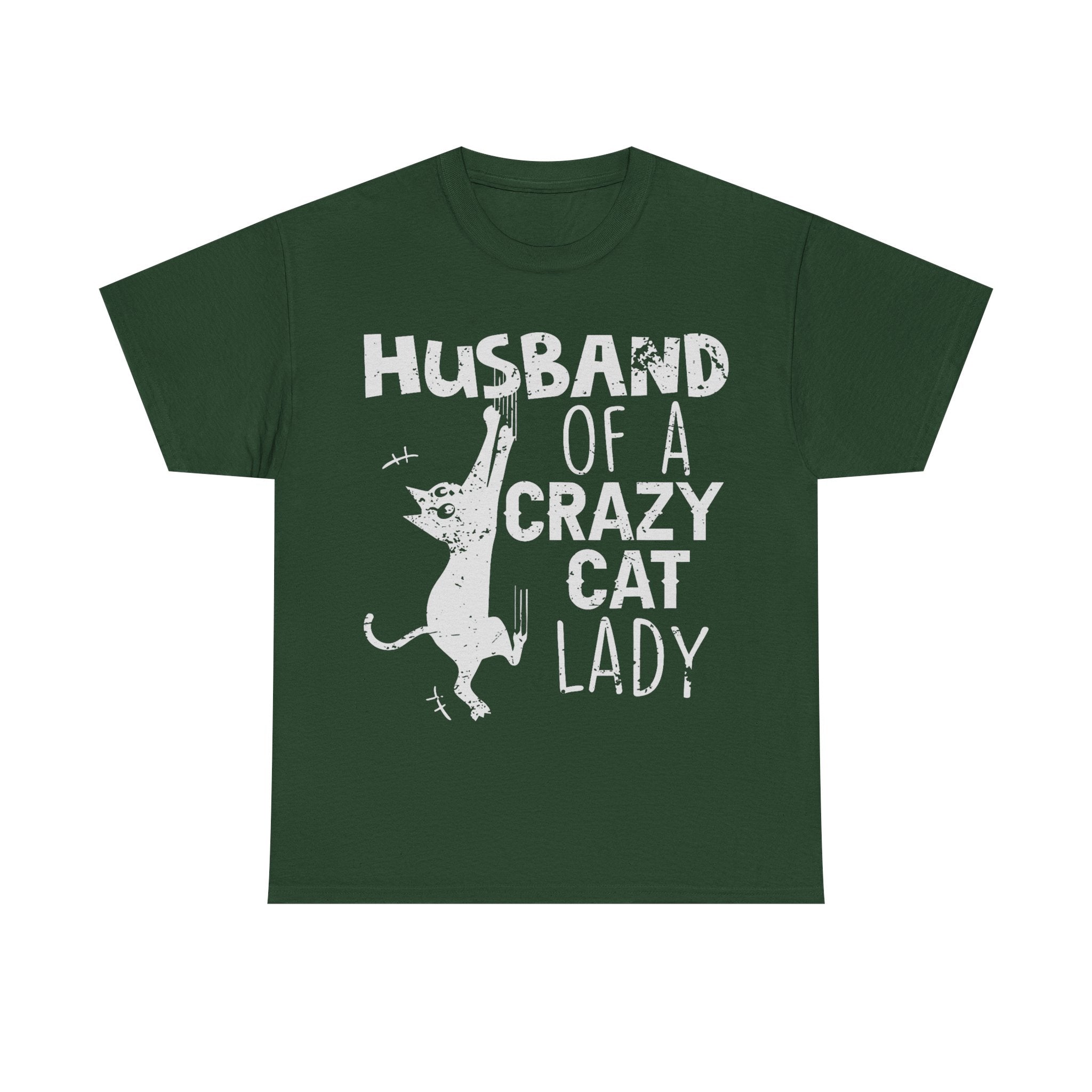 Husband Of A Crazy Cat Lady Tee Shirt - Cat Owner T-Shirt - Gift For Cat Lovers NEW