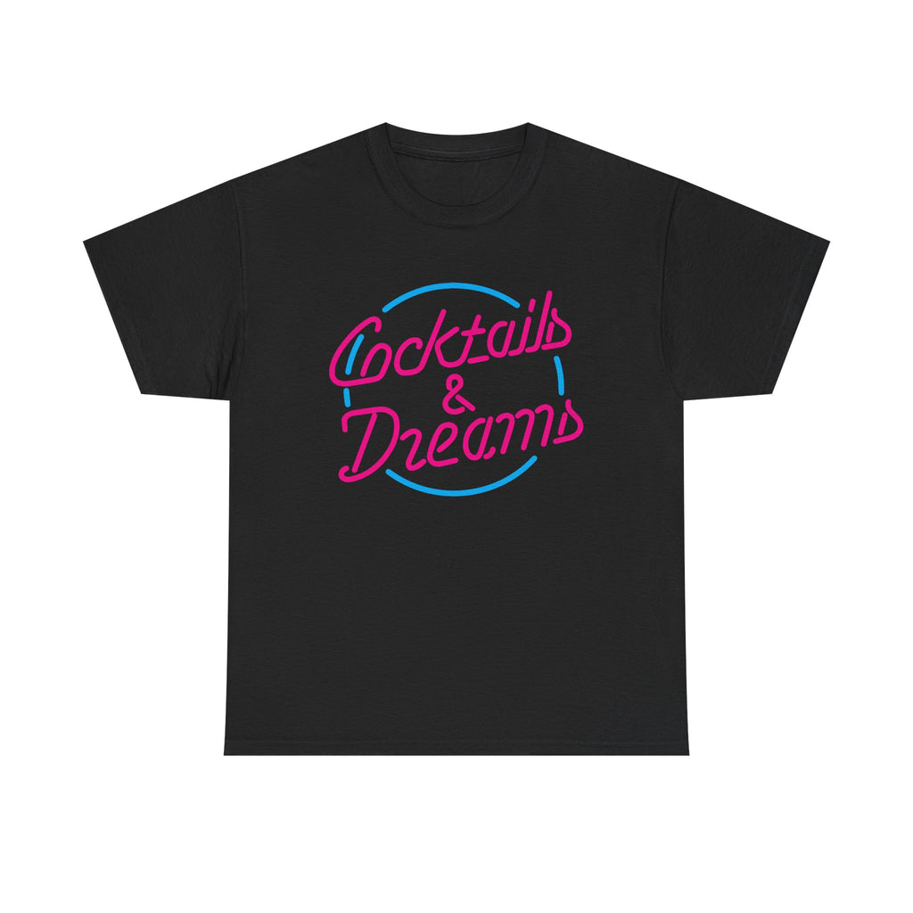 Cocktails & Dreams T-Shirt - 90s Retro Neon Cocktail Movie Tee Shirt - NEW