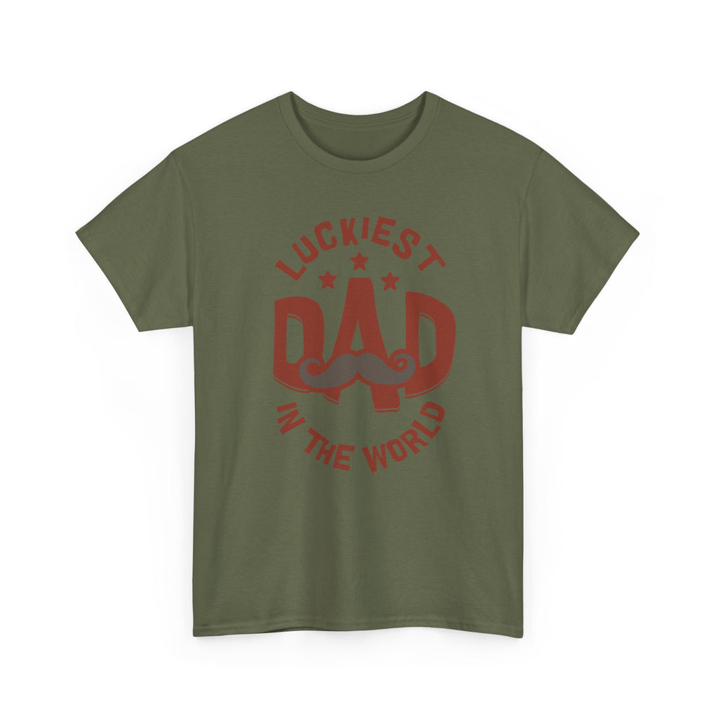 Funny t-Shirt - Luckiest Dad In The World Tee Shirt - Fathers Day Dad Birthday Funny Gift NEW