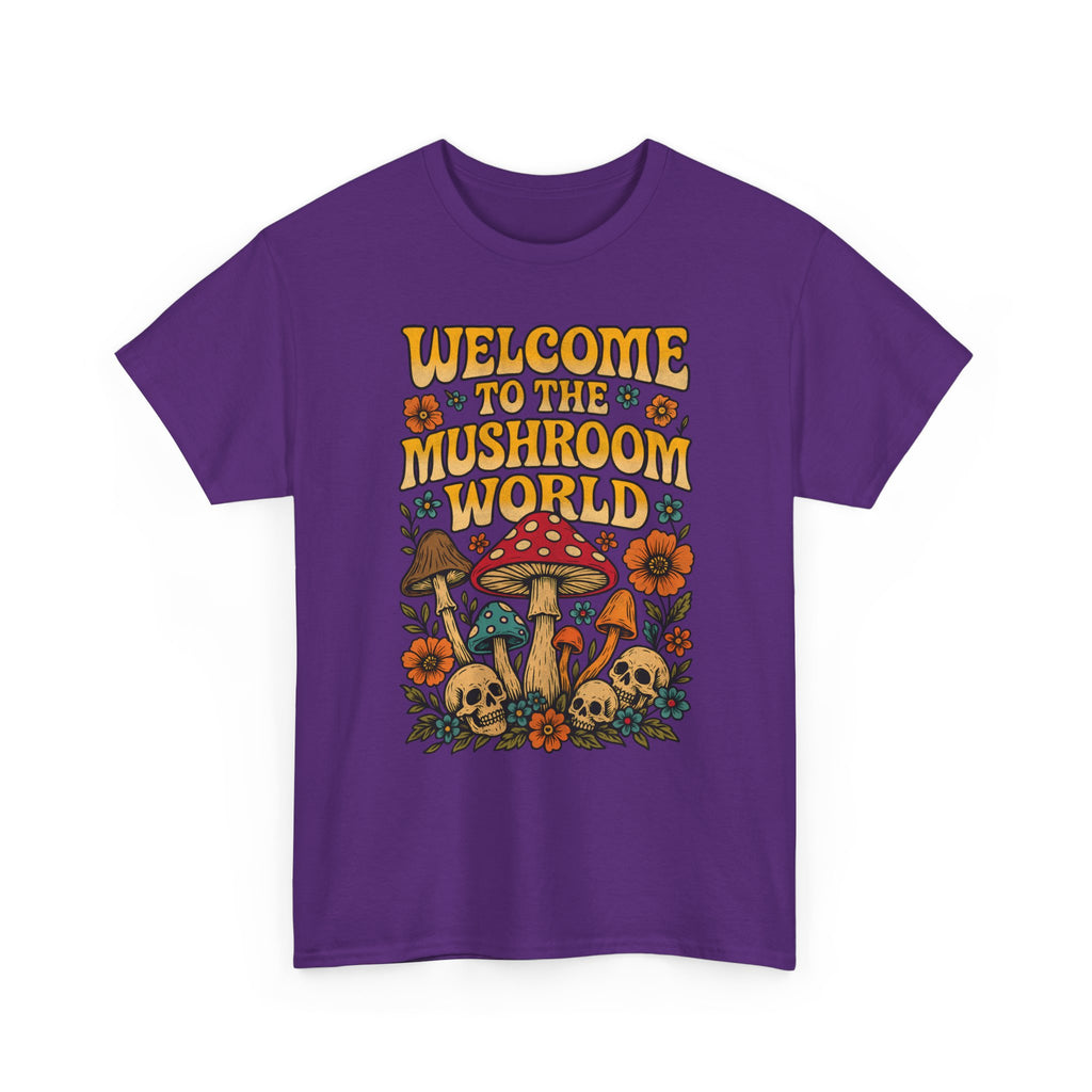 Mushroom World T-Shirt - Retro - Welcome to the Mushroom World - Graphic Tee Shirt Forager Gift