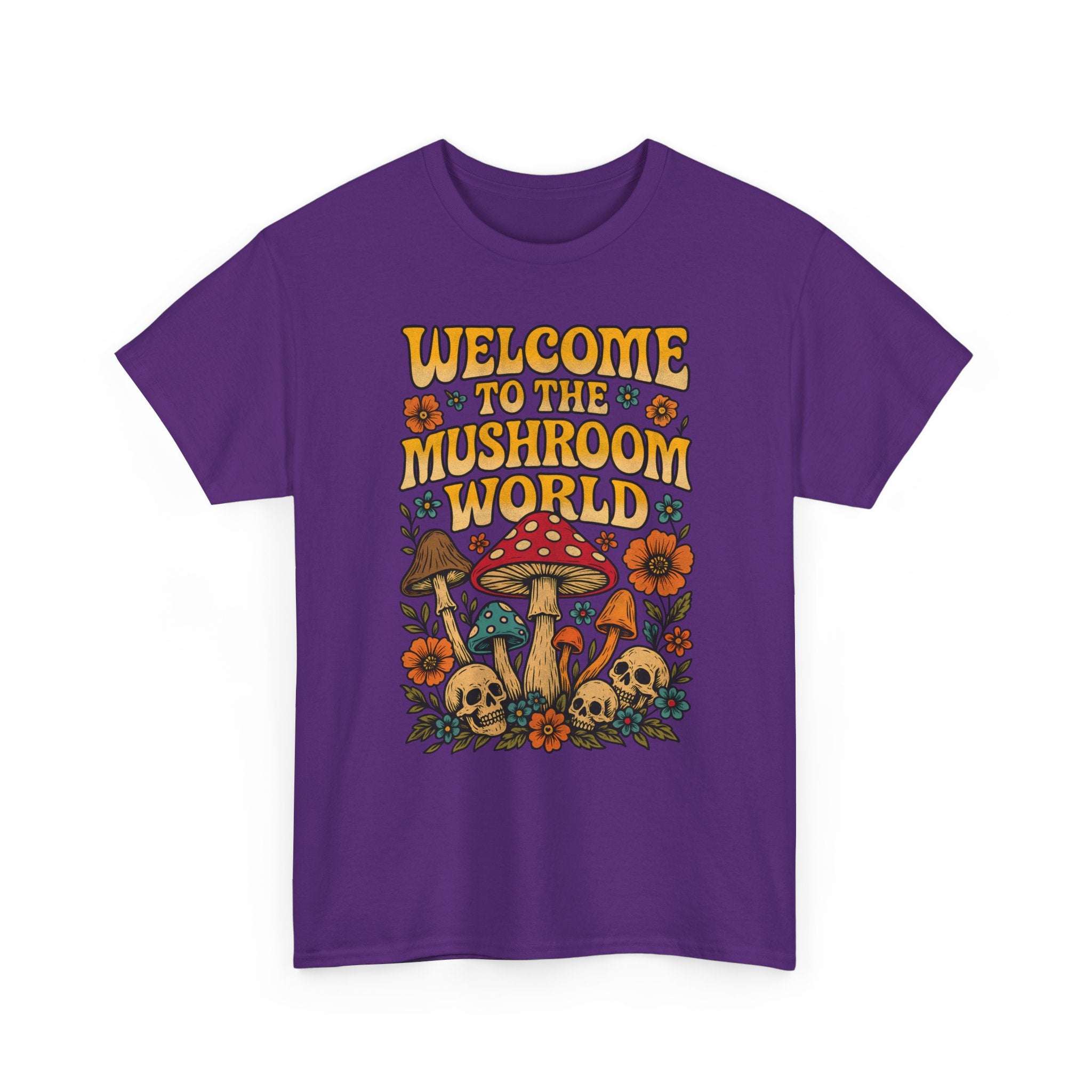 Mushroom World T-Shirt - Retro - Welcome to the Mushroom World - Graphic Tee Shirt Forager Gift