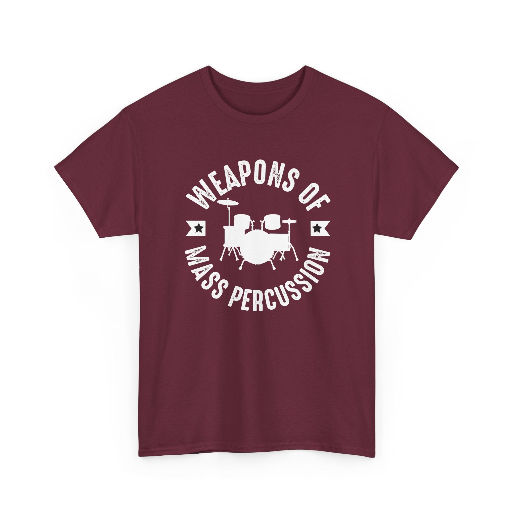 Weapons of Mass Percussion - Funny T-Shirt Gift for Drumers - Drum Kit Tee Shirt