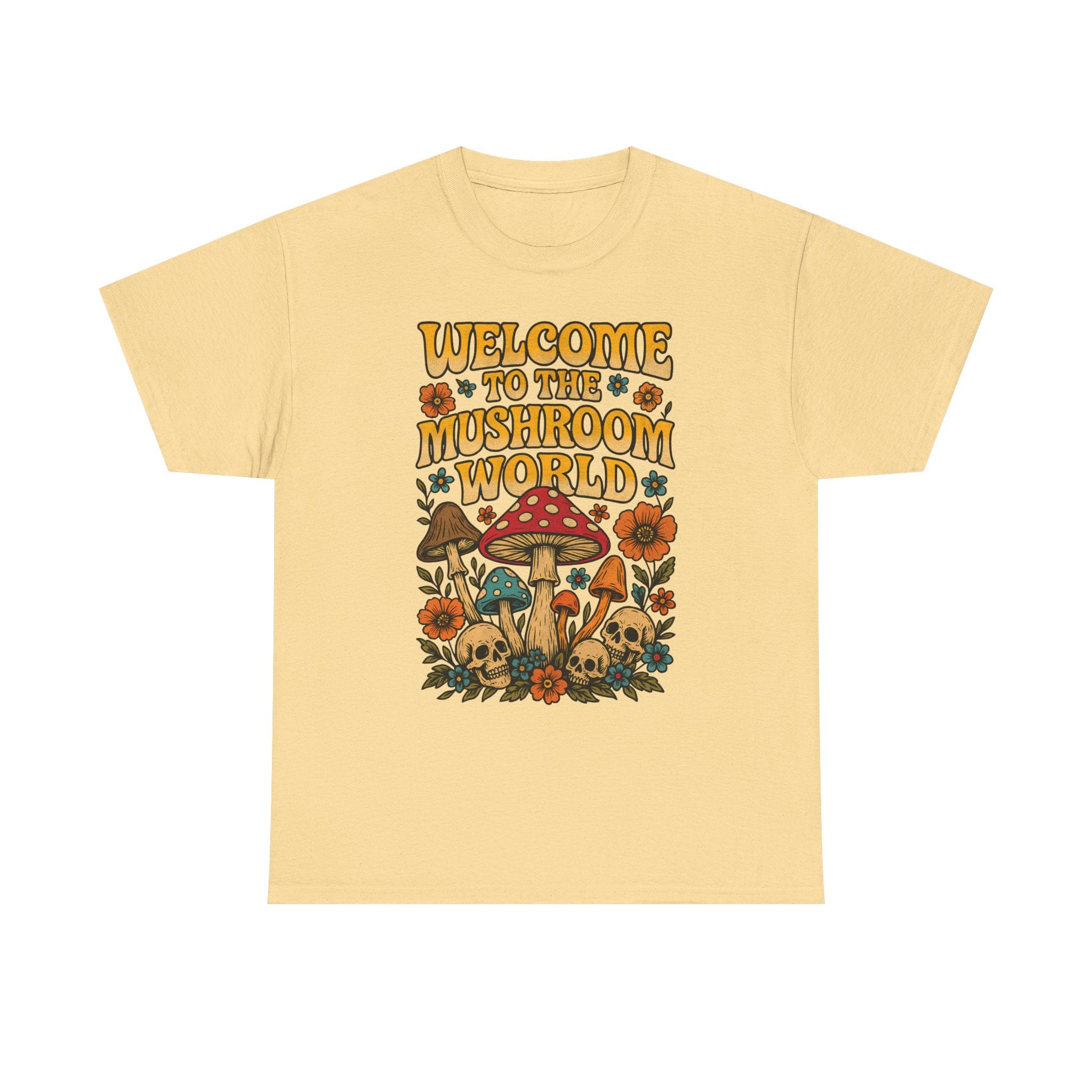 Mushroom World T-Shirt - Retro - Welcome to the Mushroom World - Graphic Tee Shirt Forager Gift
