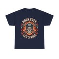Biker T-Shirt - Born Free Lets Ride - Tee Shirt For Bikers And Motorcycle Enthusiasts NEW