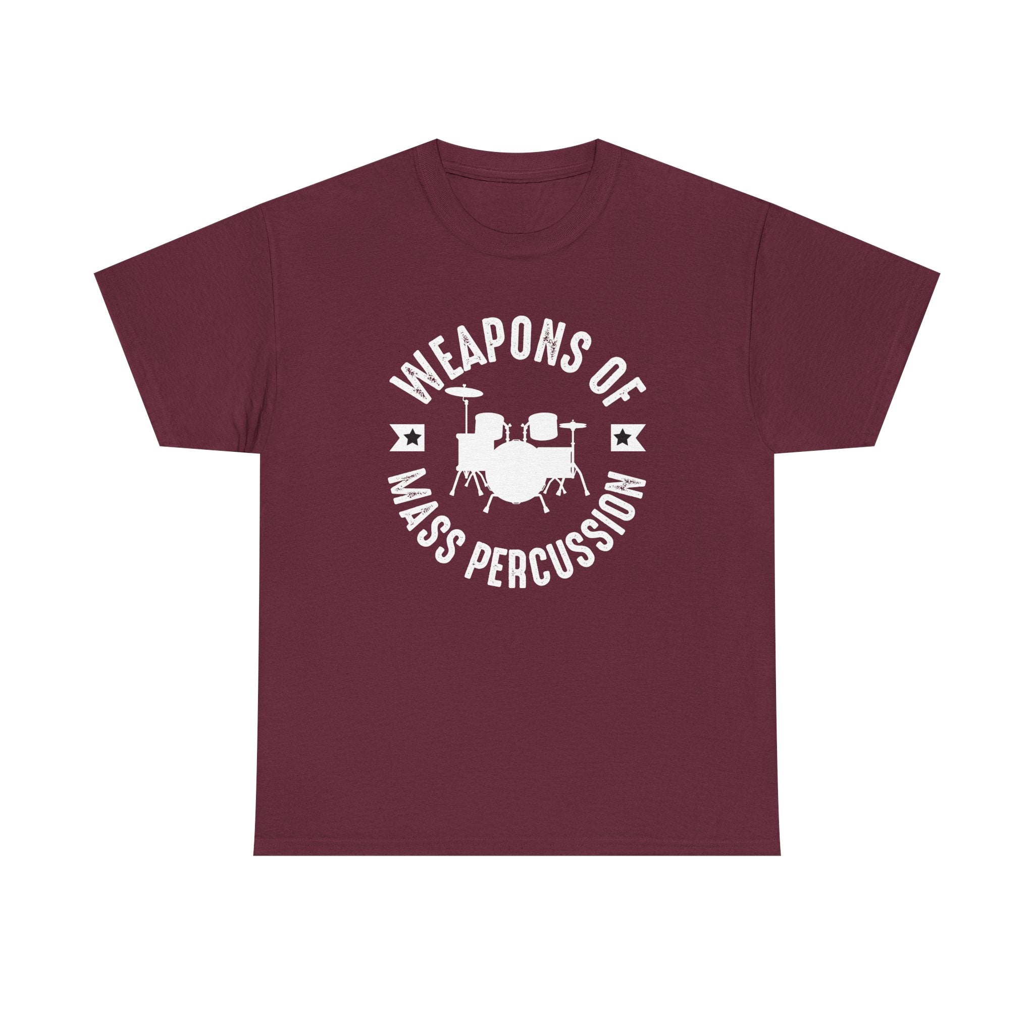 Weapons of Mass Percussion - Funny T-Shirt Gift for Drumers - Drum Kit Tee Shirt