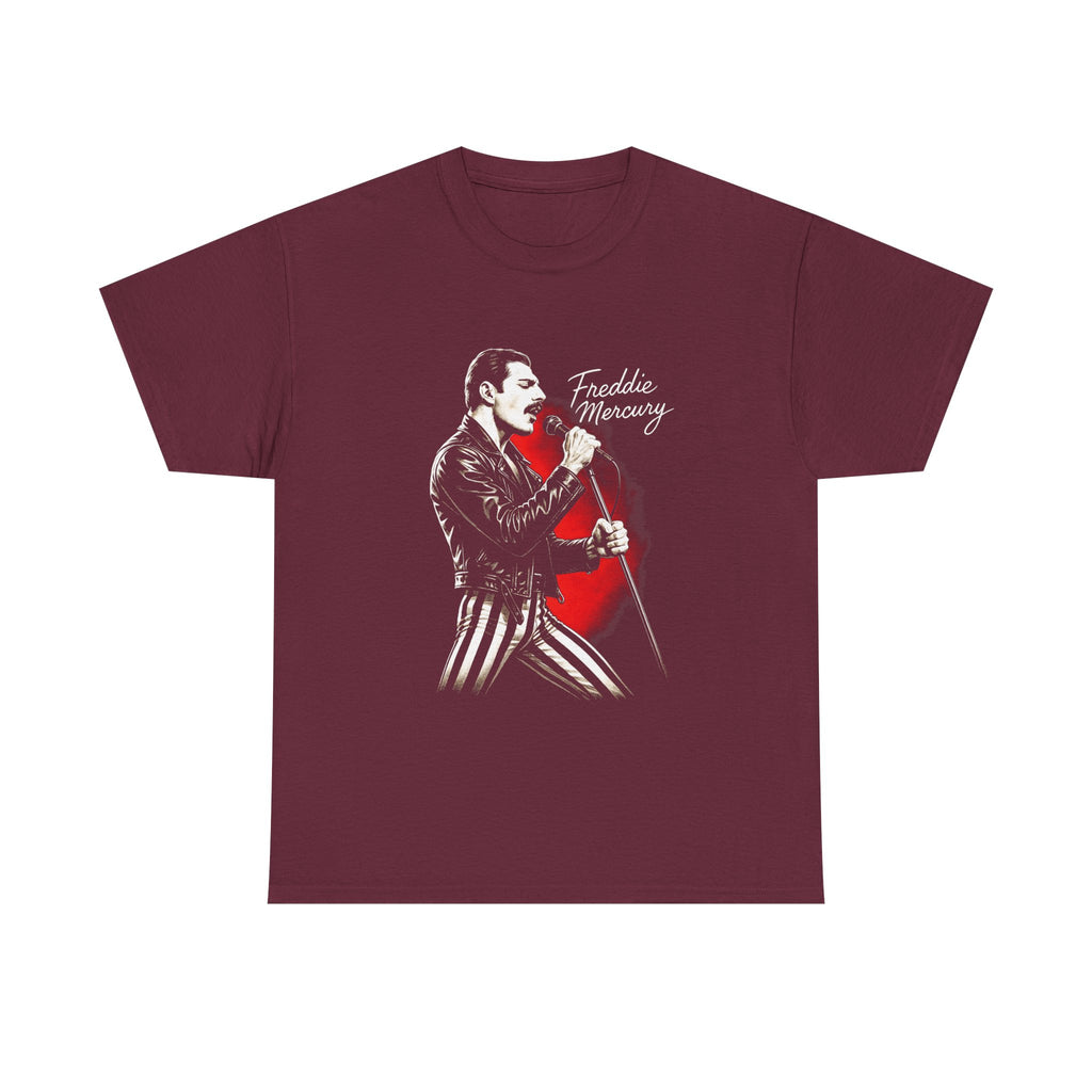 Freddy Mercury Red Heart Graphic T-Shirt - Retro Vintage Queen Band T-Shirt - NEW