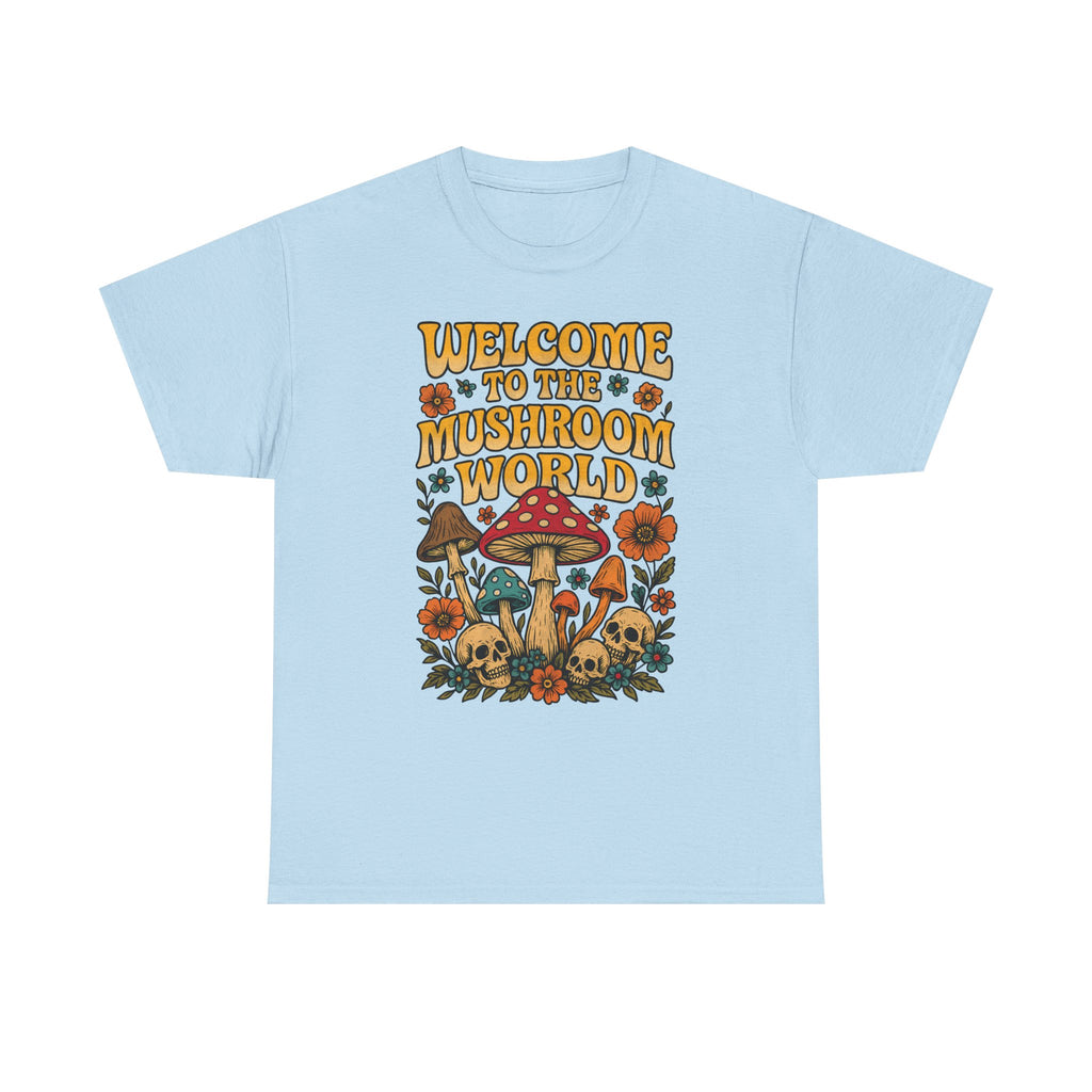 Mushroom World T-Shirt - Retro - Welcome to the Mushroom World - Graphic Tee Shirt Forager Gift
