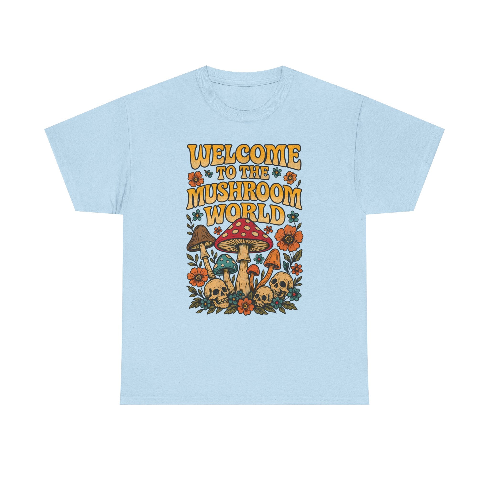 Mushroom World T-Shirt - Retro - Welcome to the Mushroom World - Graphic Tee Shirt Forager Gift