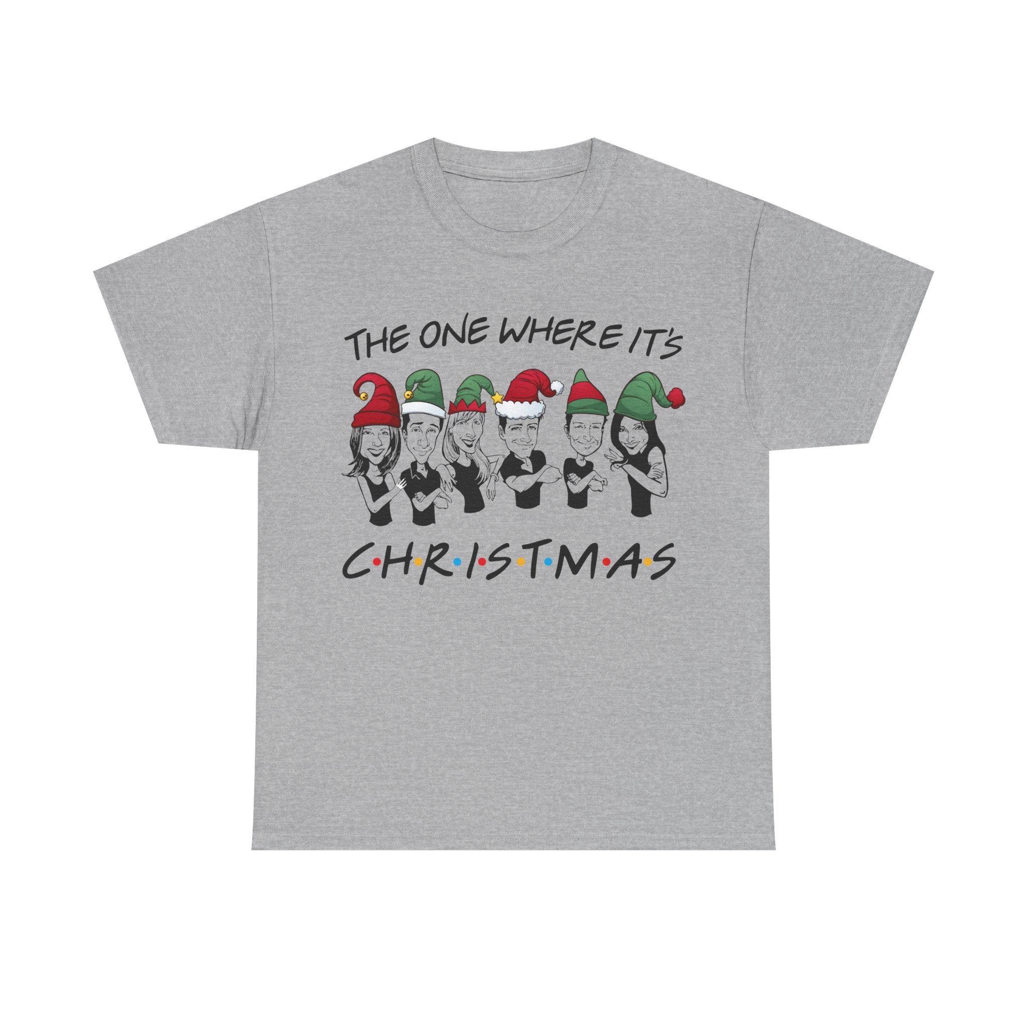 Friends Christmas T-Shirt - The One Where It's Christmas - Holiday Gift Tee Shirt - NEW