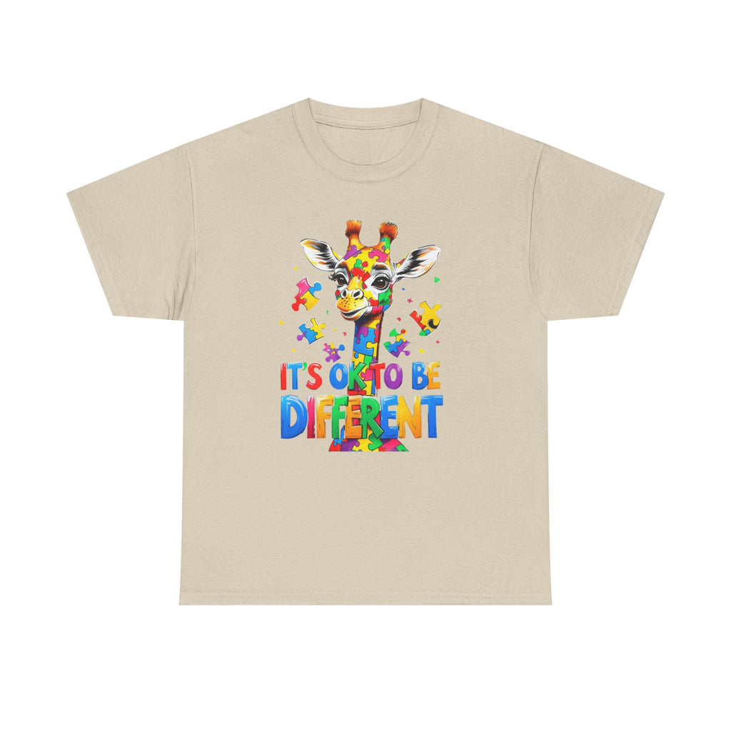 It's OK To Be Different Giraffe Tee Shift - Autism ADHD ASD Aspergers Awareness T Shirt - Gift