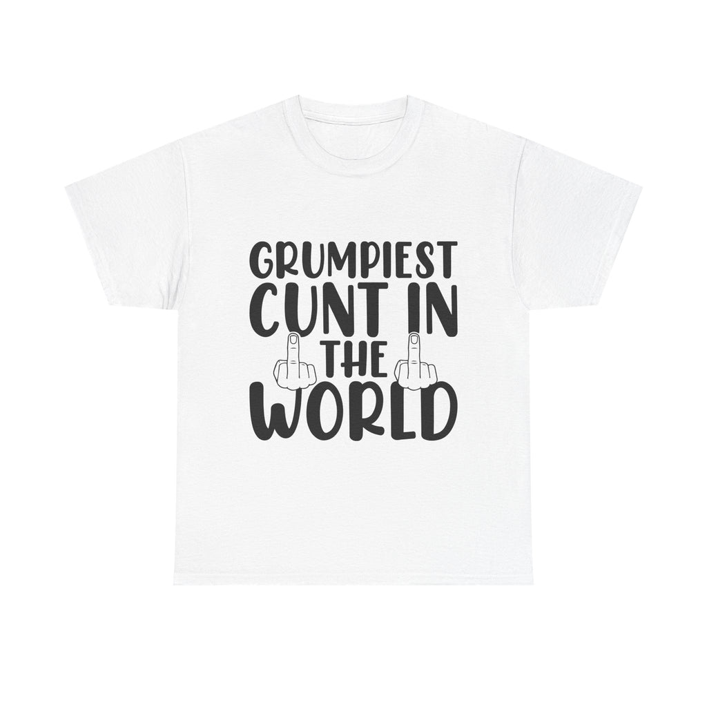 Funny Tee - Grumpiest C*nt in the World - Offensive Funny Sarcastic Middle Finger Shirt Dad Gift