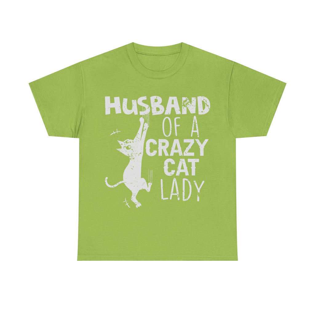 Husband Of A Crazy Cat Lady Tee Shirt - Cat Owner T-Shirt - Gift For Cat Lovers NEW