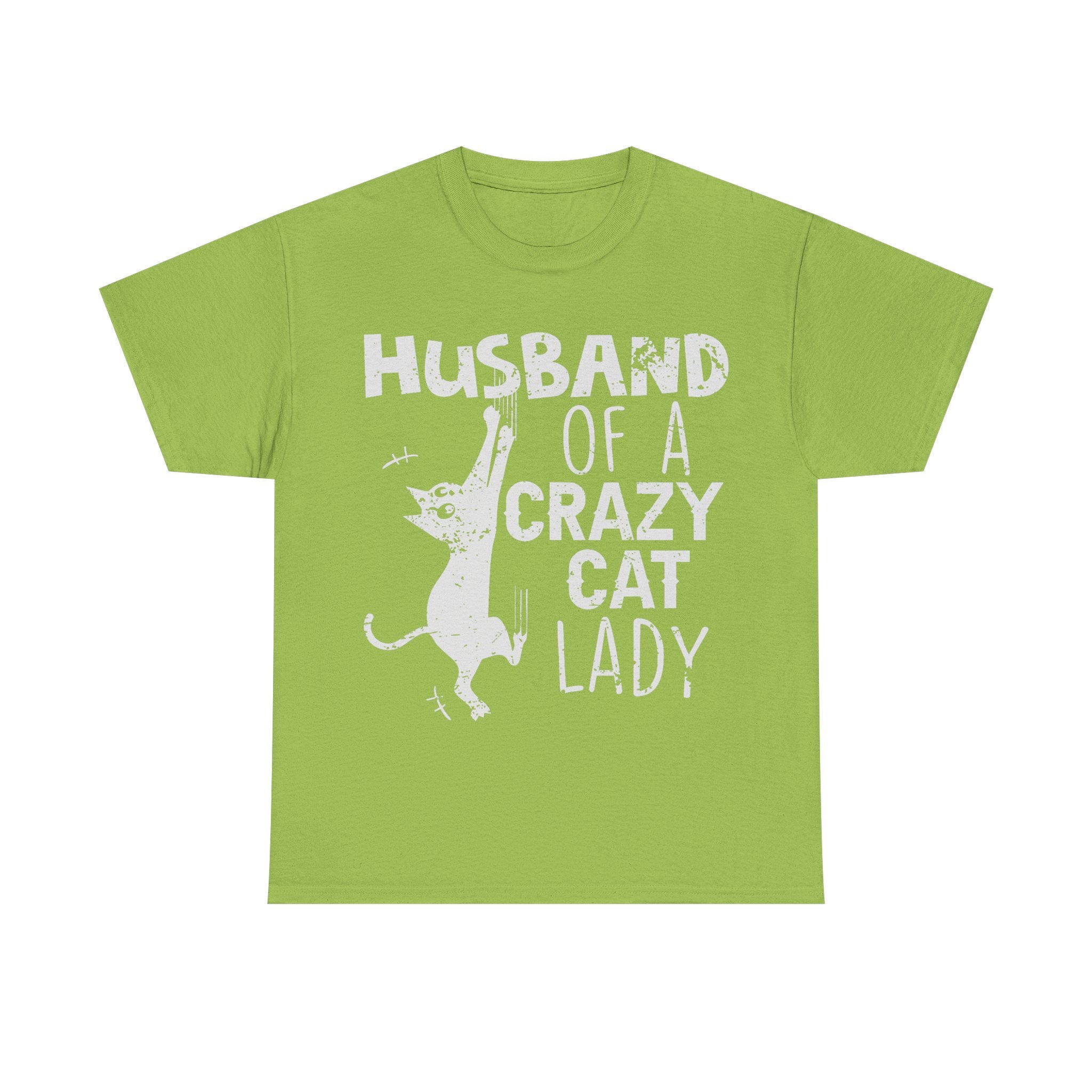Husband Of A Crazy Cat Lady Tee Shirt - Cat Owner T-Shirt - Gift For Cat Lovers NEW
