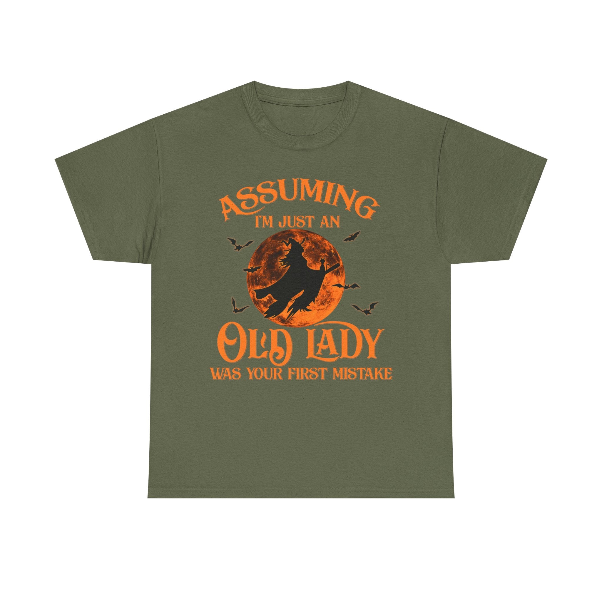Funny Witch T Shirt - Assuming Im Just An Old Lady Is Your First Mistake - T-Shirt For Witches - Wicken Gifts - NEW