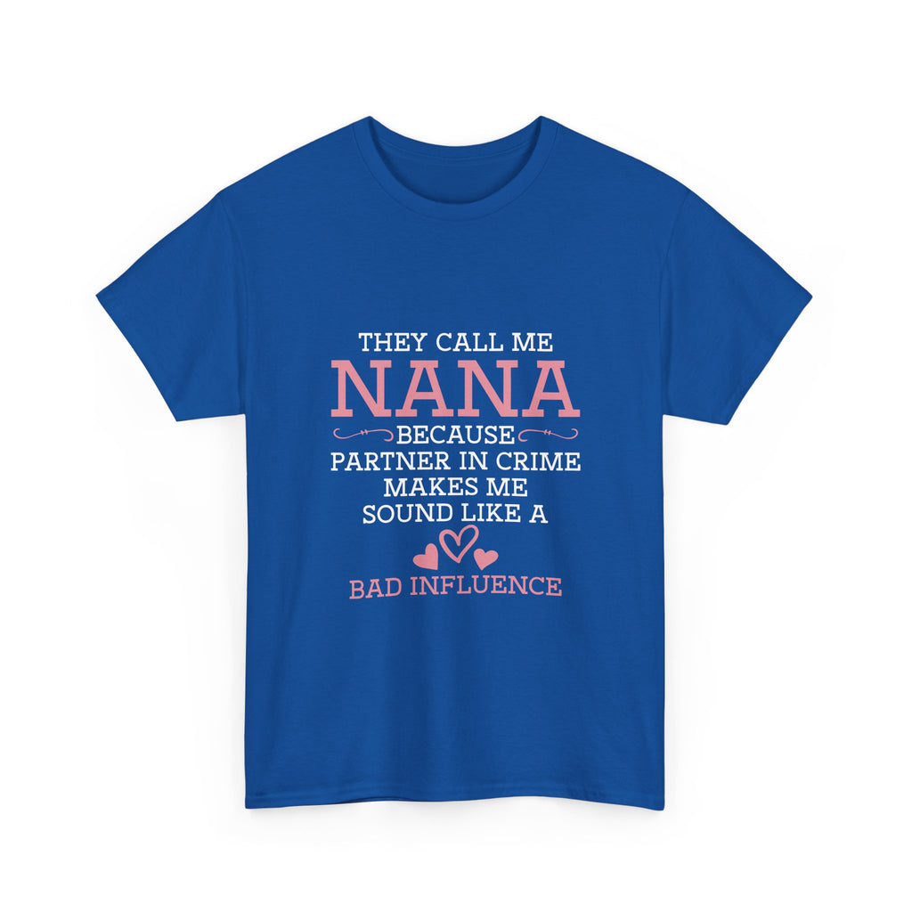 Nana Partner In Crime Tee Shirt - Funny Gift T-Shirt For Nanna Grandmother Grandma