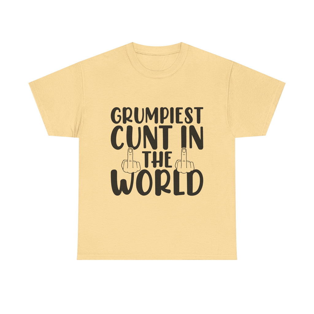 Funny Tee - Grumpiest C*nt in the World - Offensive Funny Sarcastic Middle Finger Shirt Dad Gift