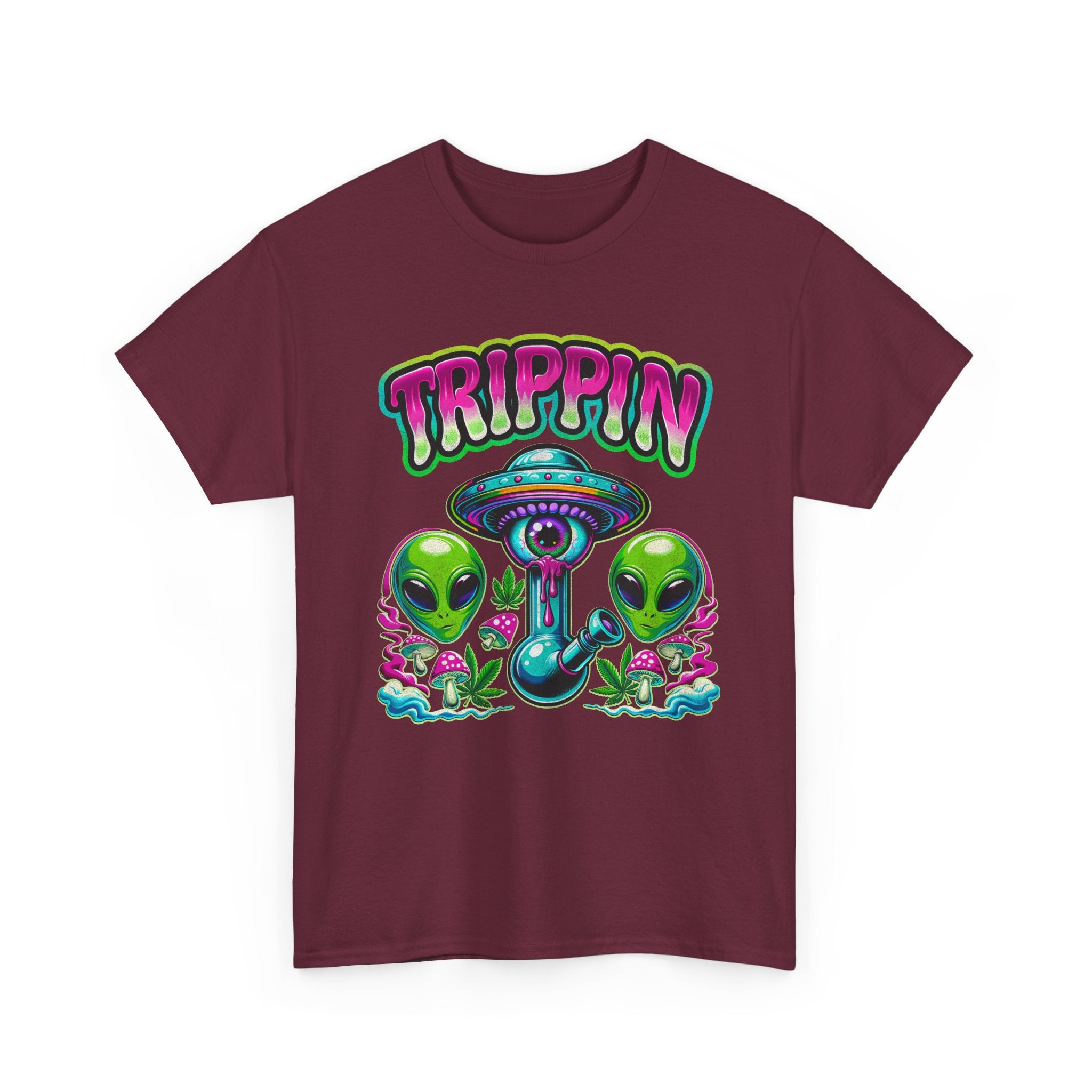 Trippin' Alien Mushroom Tee - Funny Psychedelic T-Sirt Gift