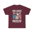 I'm A Crazy Childless Cat Lady Tee Shirt - Cat Owner Funny T-Shirt Gift - NEW