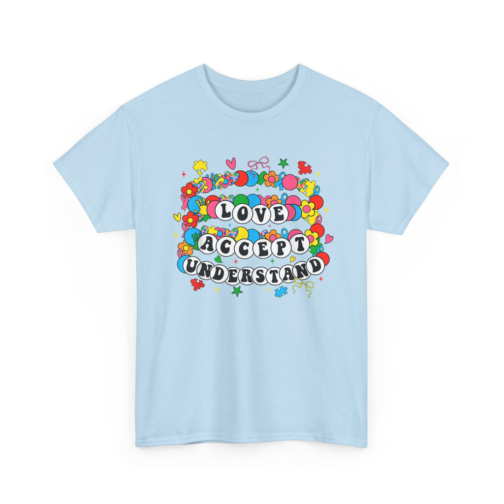 Love Accept Understand T-Shirt — Colorful Retro Rainbow Positivity Autism ADHD Tee