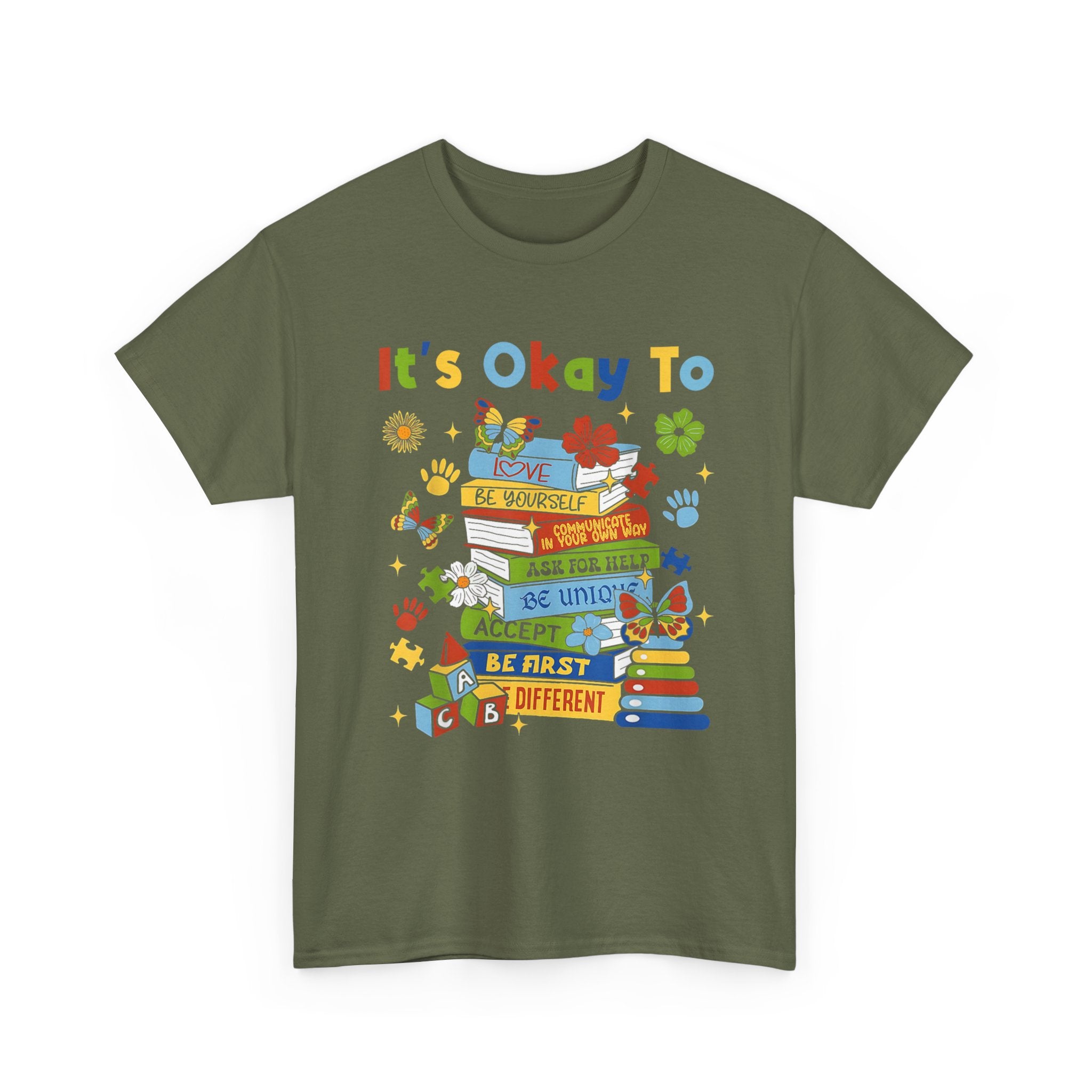 It's Okay To Learn Children’s T-Shirt - Positive Classroom / Autism ADHD Tee NEW
