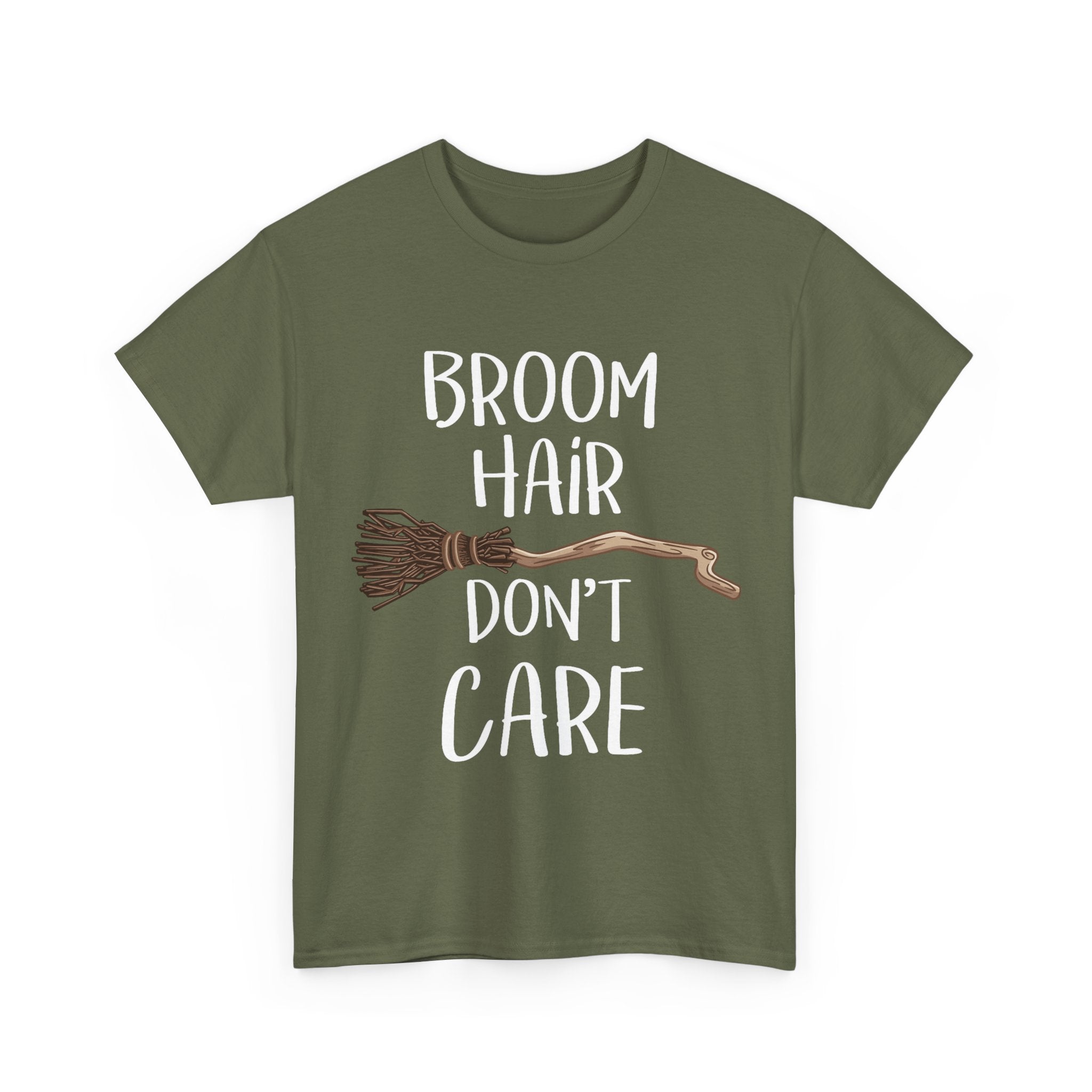 Witch T Shirt - Broom Hair Dont Care Tee - Funny Gift For Witches - Wicken T-Shirt