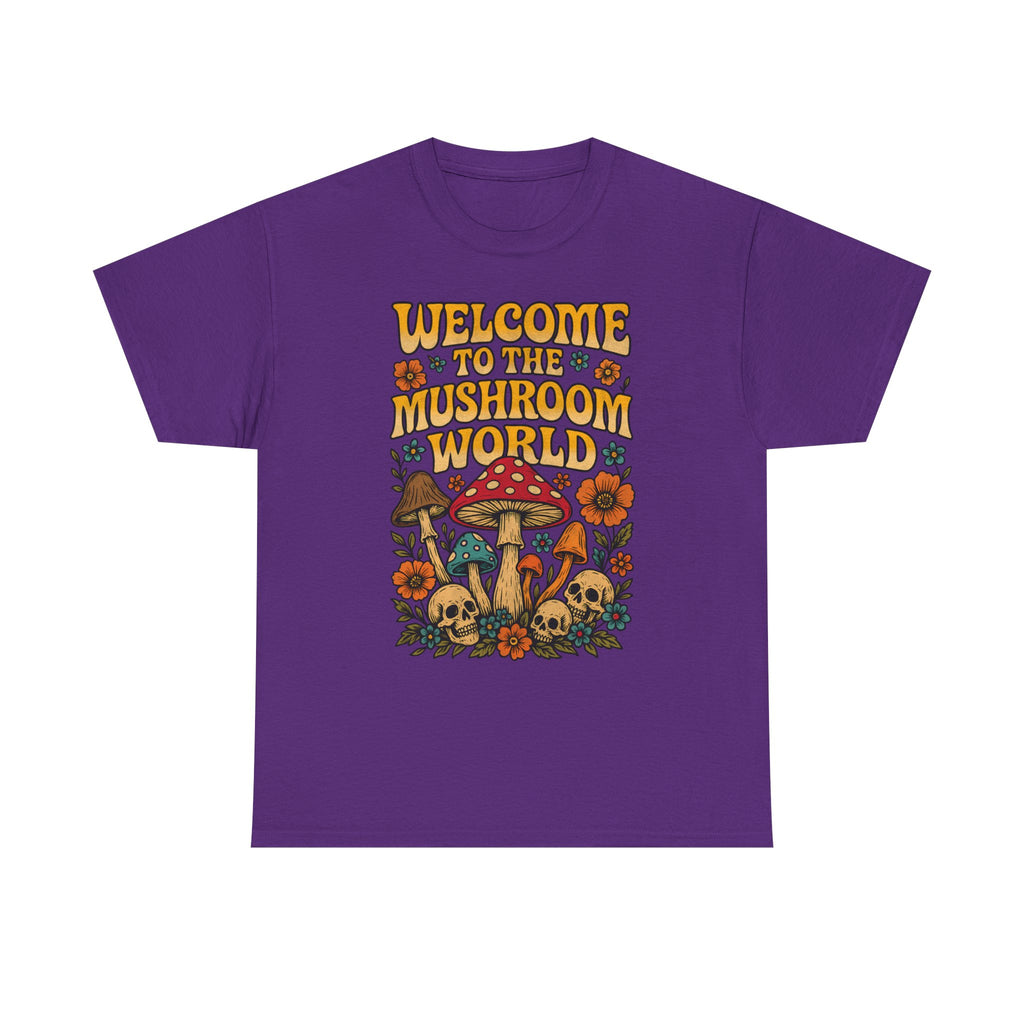 Mushroom World T-Shirt - Retro - Welcome to the Mushroom World - Graphic Tee Shirt Forager Gift