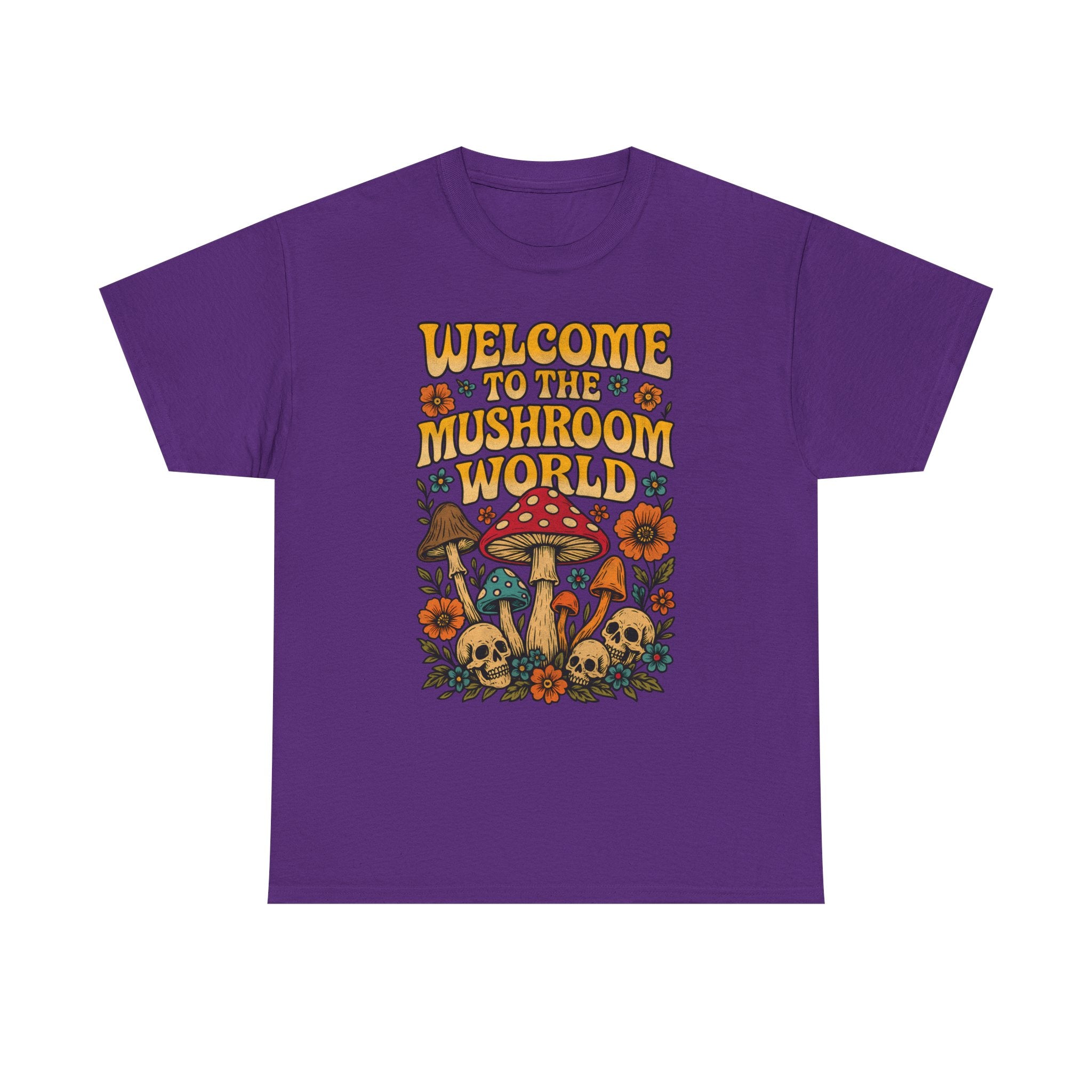 Mushroom World T-Shirt - Retro - Welcome to the Mushroom World - Graphic Tee Shirt Forager Gift