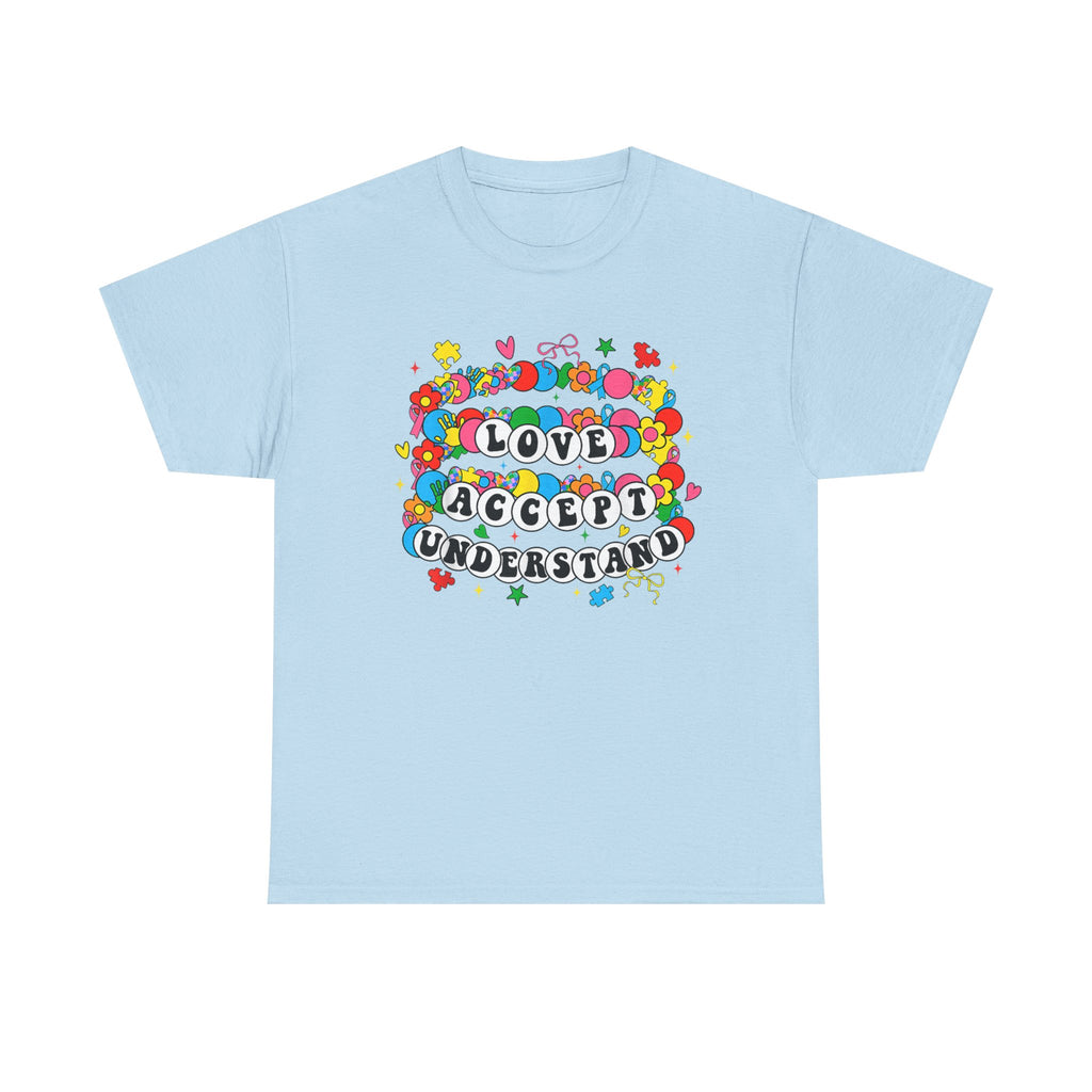 Love Accept Understand T-Shirt — Colorful Retro Rainbow Positivity Autism ADHD Tee