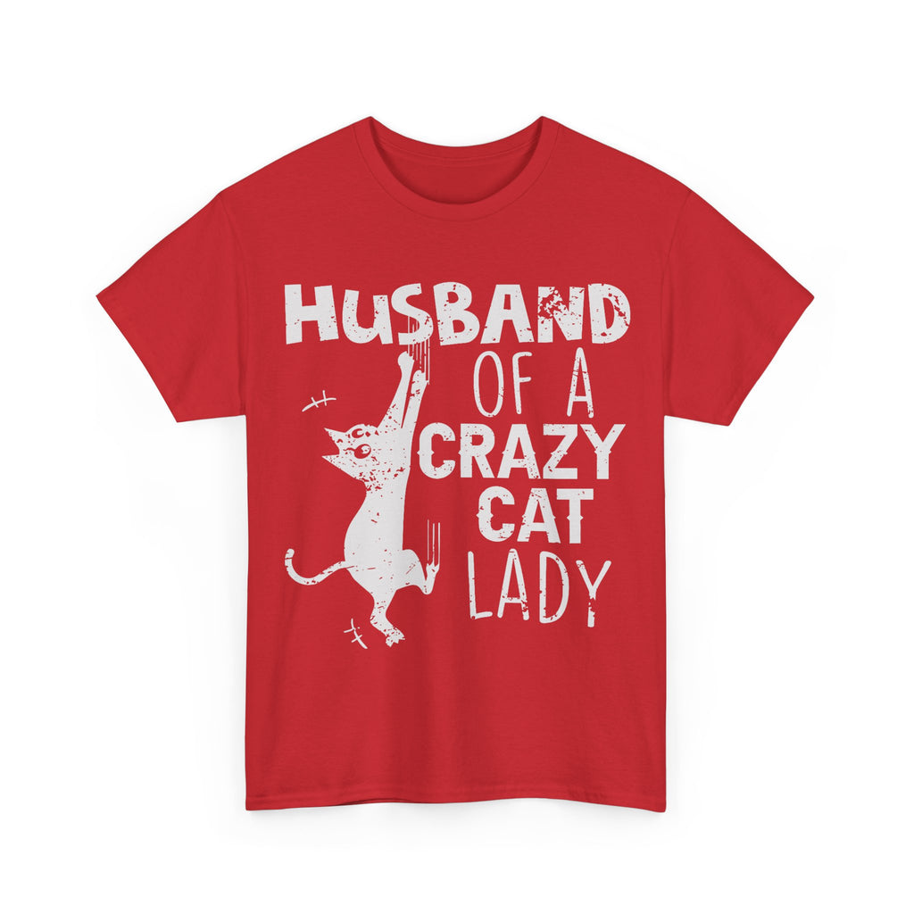Husband Of A Crazy Cat Lady Tee Shirt - Cat Owner T-Shirt - Gift For Cat Lovers NEW