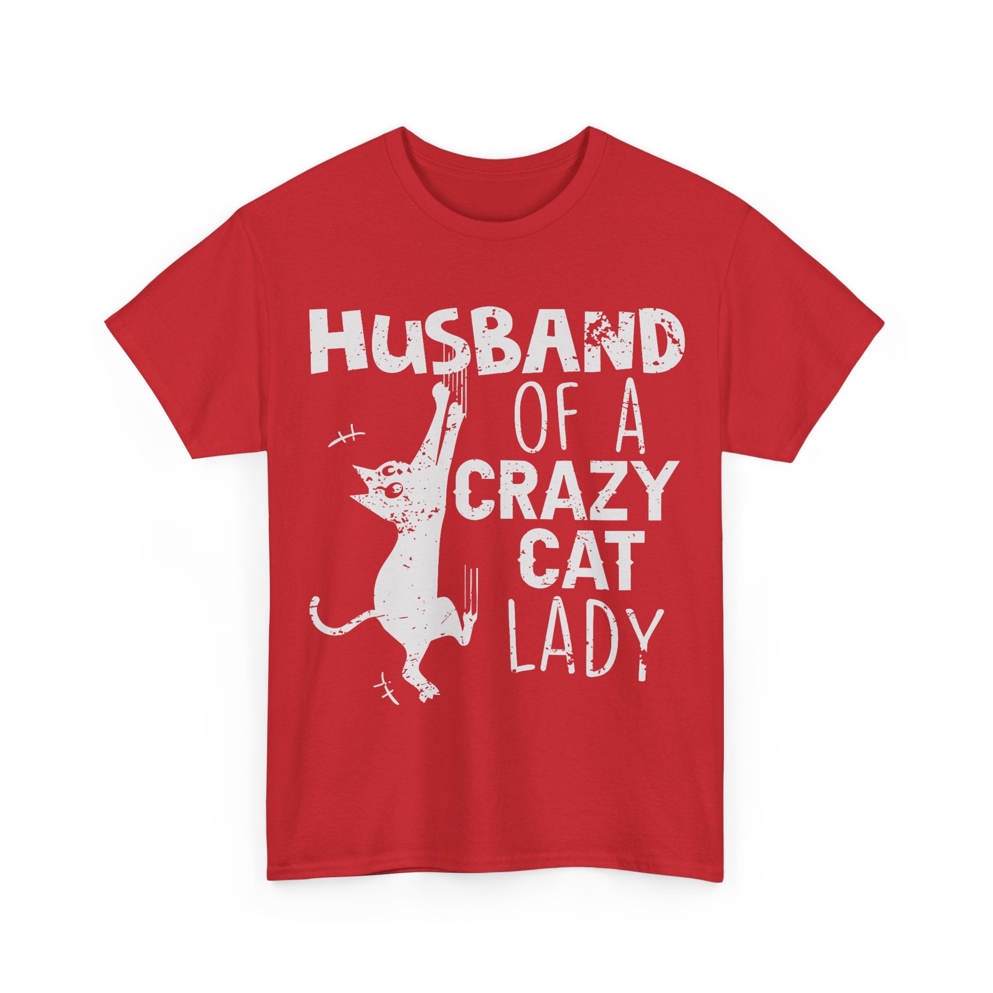 Husband Of A Crazy Cat Lady Tee Shirt - Cat Owner T-Shirt - Gift For Cat Lovers NEW