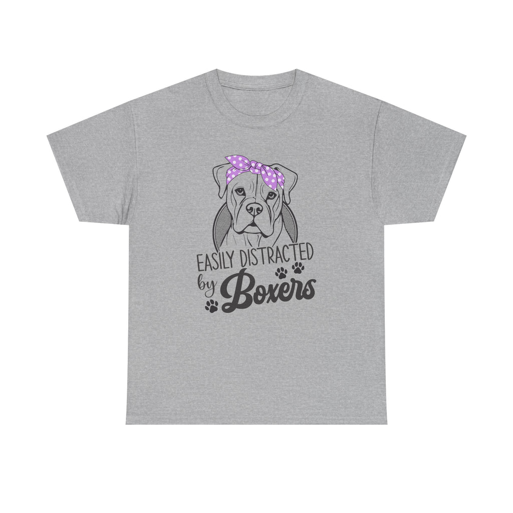Easily Distracted By Boxers Tee Shirt - Boxer Dog Lover T-shirt  - Funny Dow Owner Gift NEW