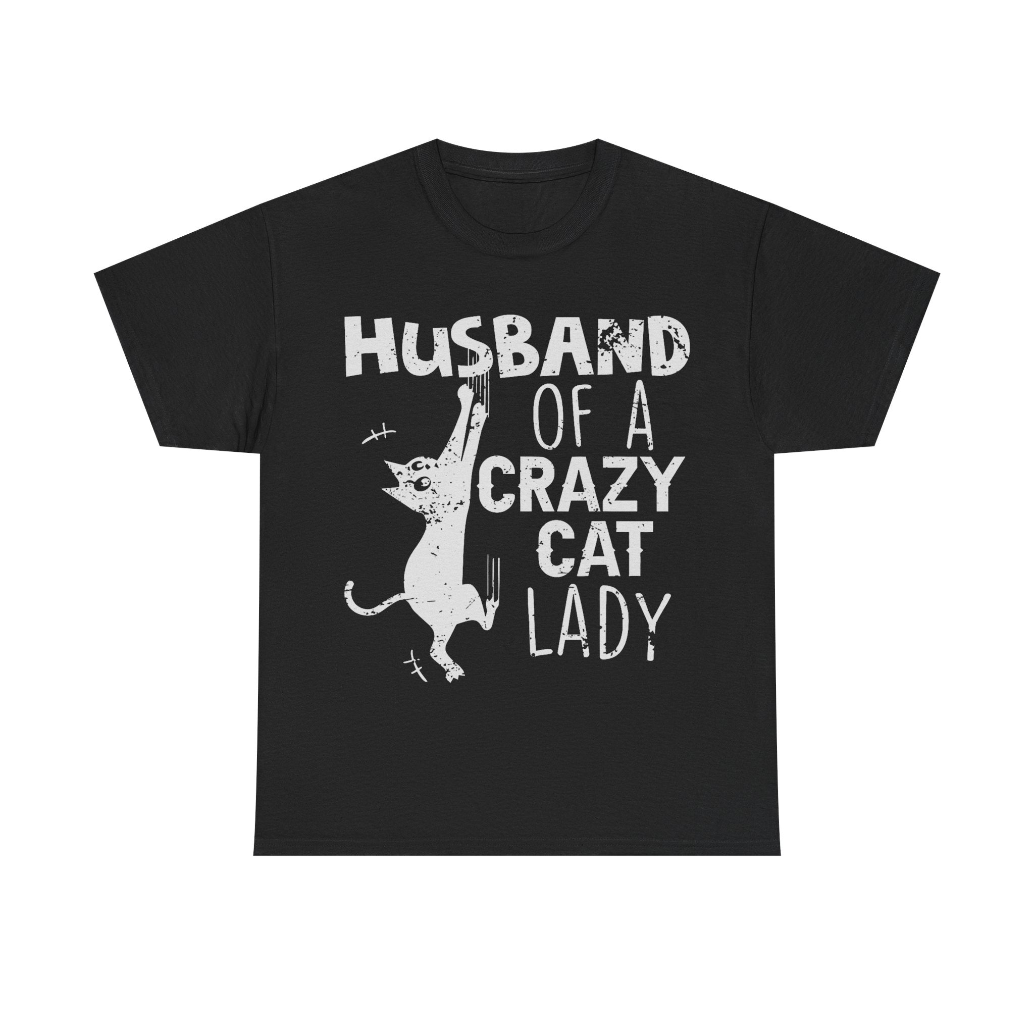 Husband Of A Crazy Cat Lady Tee Shirt - Cat Owner T-Shirt - Gift For Cat Lovers NEW