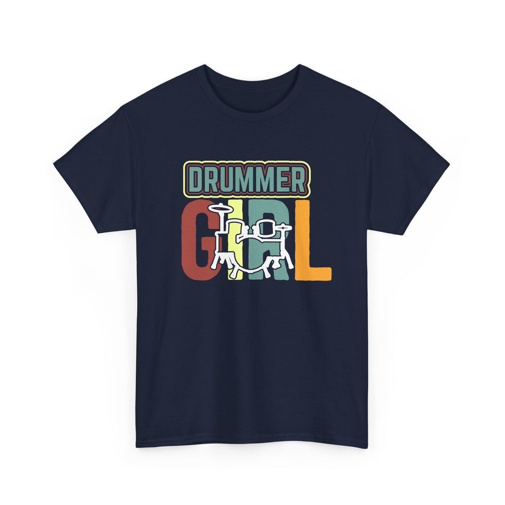 Drummer Gal T-Shirt - Retro Vintage Drum Player Tee Shirt for Women & Girls