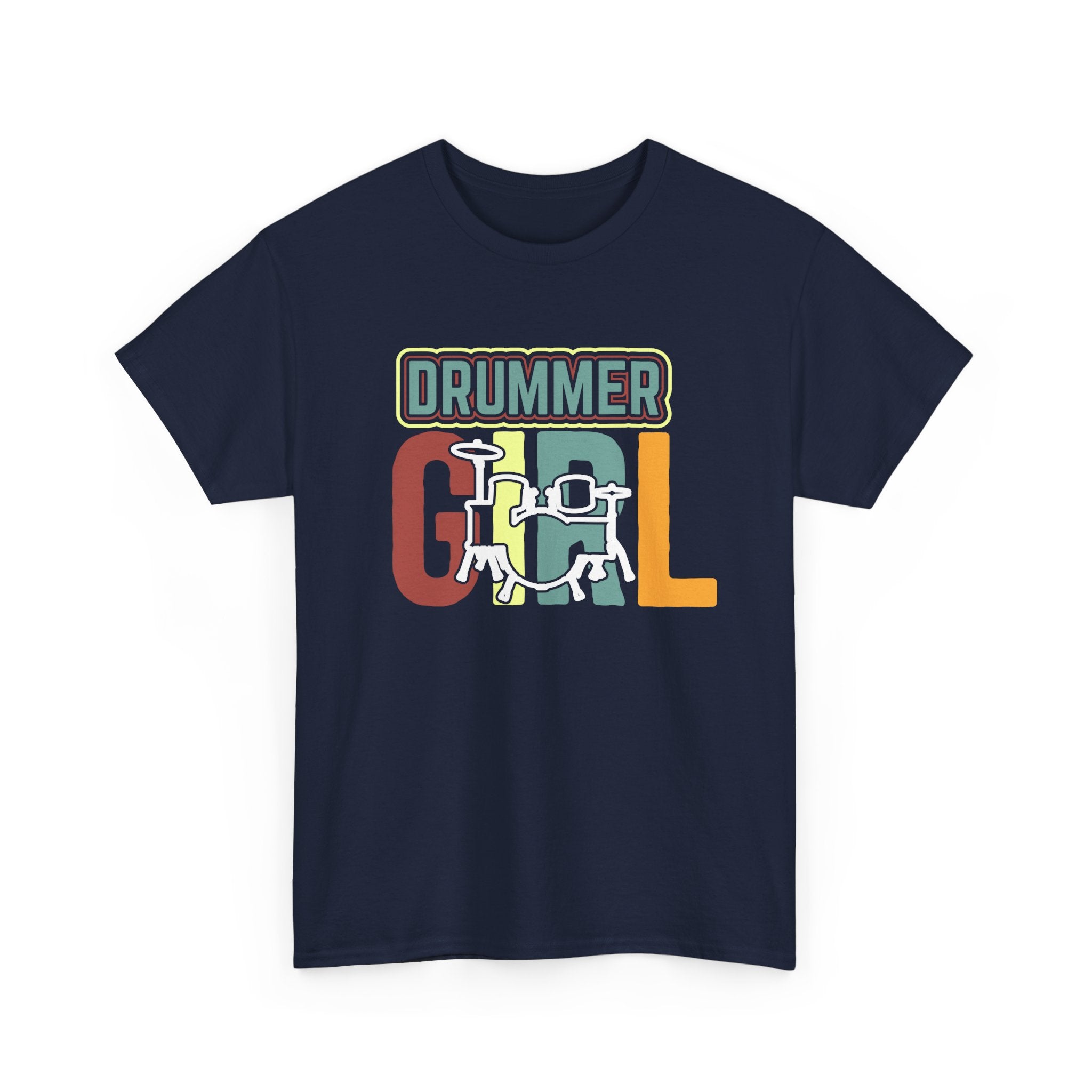 Drummer Gal T-Shirt - Retro Vintage Drum Player Tee Shirt for Women & Girls