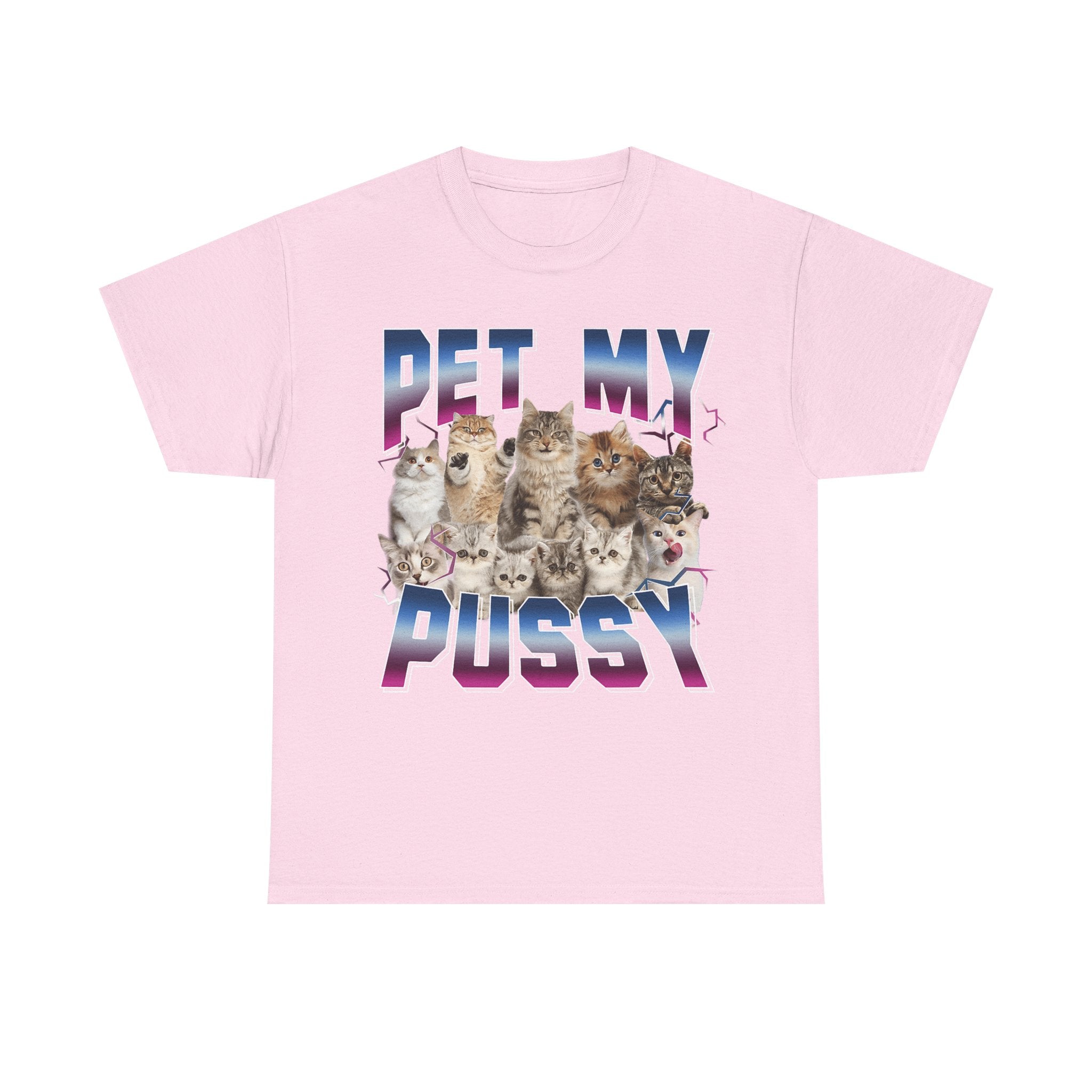 Pet My Pussy T-Shirt - Funny Cat Graphic Tee Shirt Gift for Cat Lovers