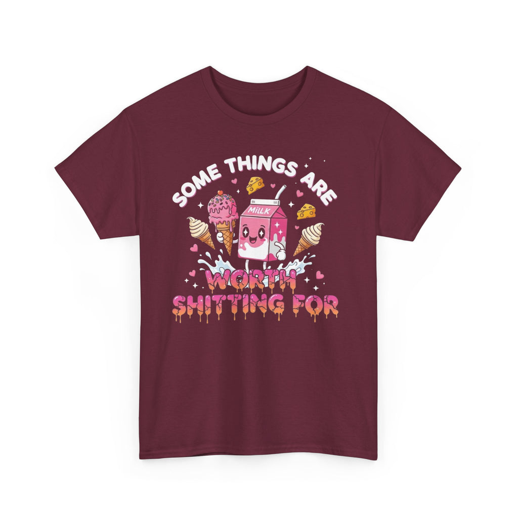 Funny T-Shirt - Some Things Are Worth Shitting For - IBS Gluten Intolerence Gift Tee Shirt