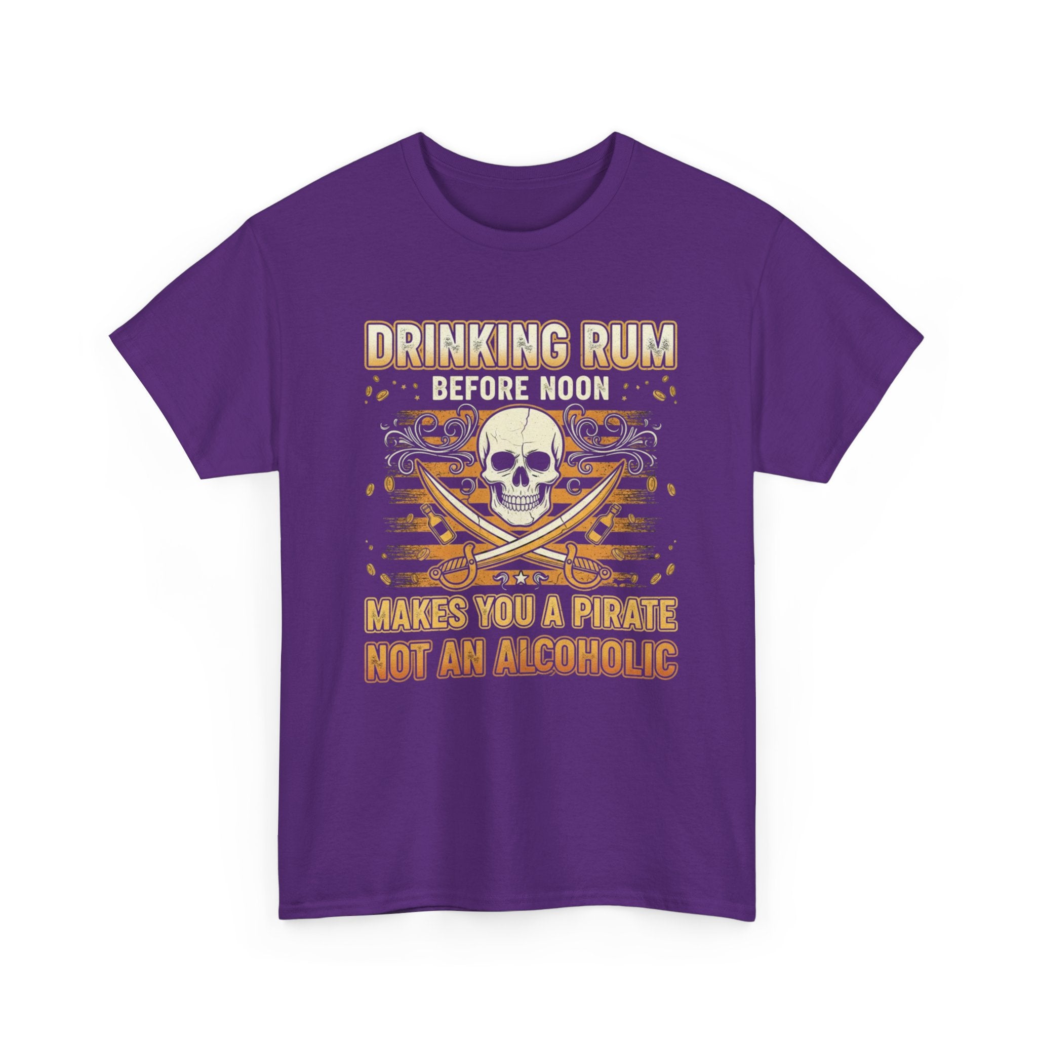 Funny Pirate T-Shirt - Drinking Rum Befire Noon - Tee Shirt Gift for Rum Drinkers