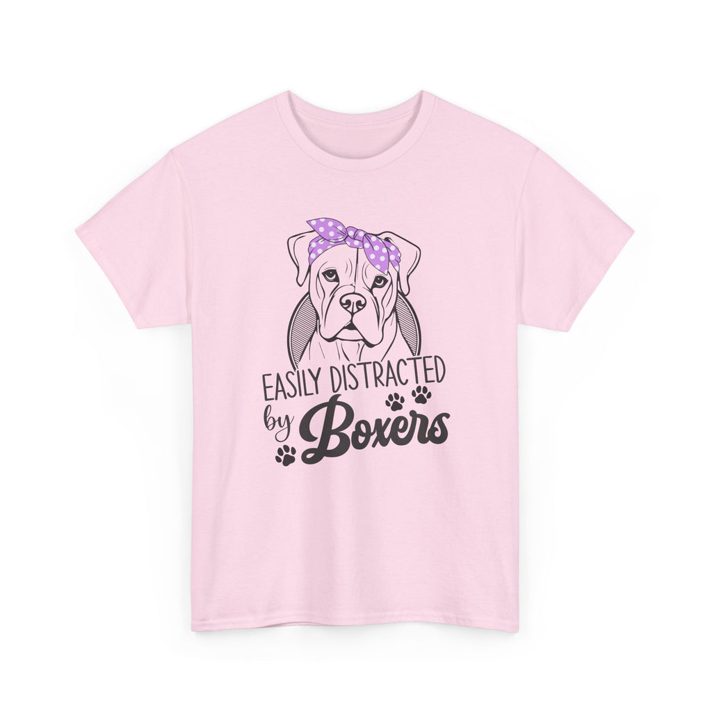 Easily Distracted By Boxers Tee Shirt - Boxer Dog Lover T-shirt  - Funny Dow Owner Gift NEW
