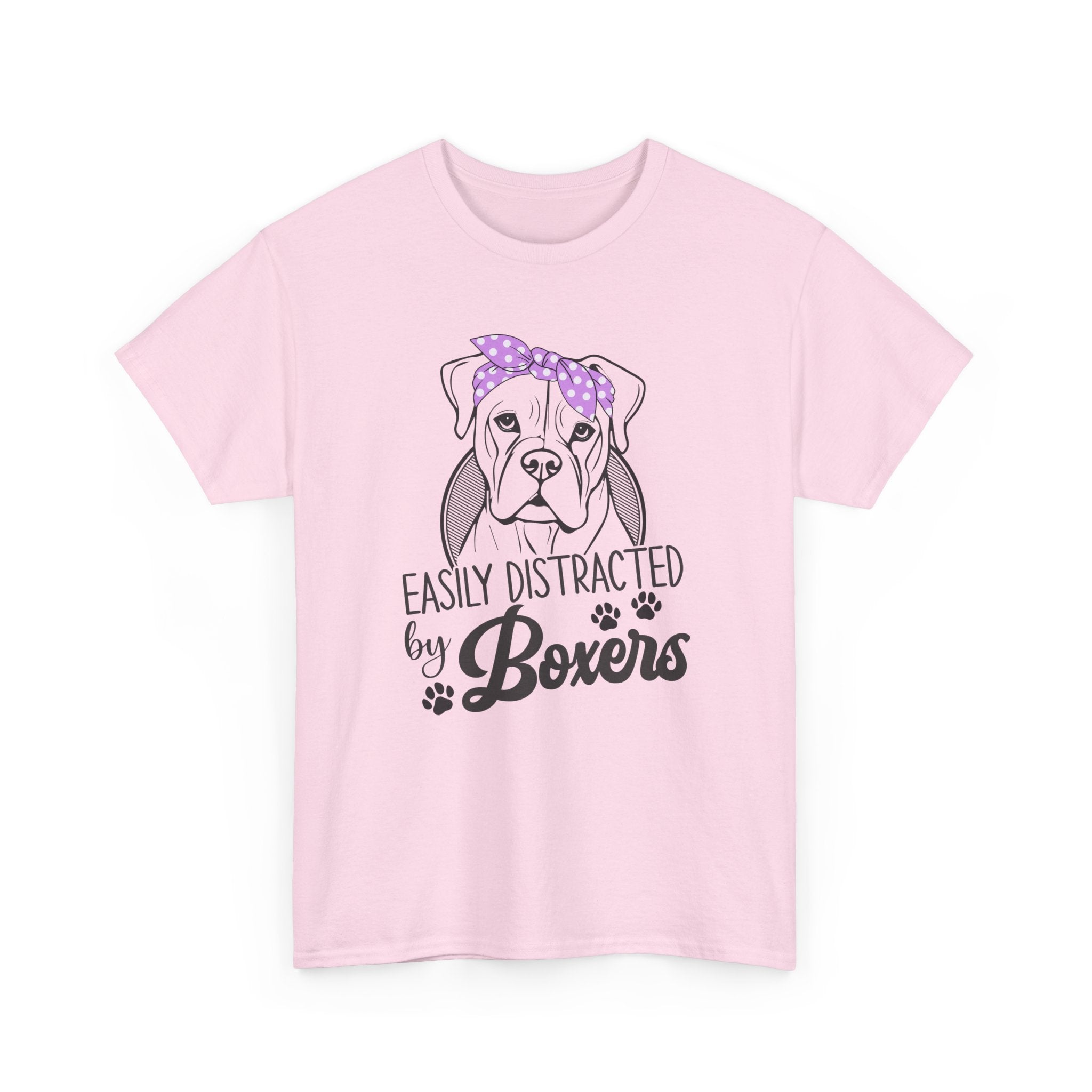 Easily Distracted By Boxers Tee Shirt - Boxer Dog Lover T-shirt  - Funny Dow Owner Gift NEW
