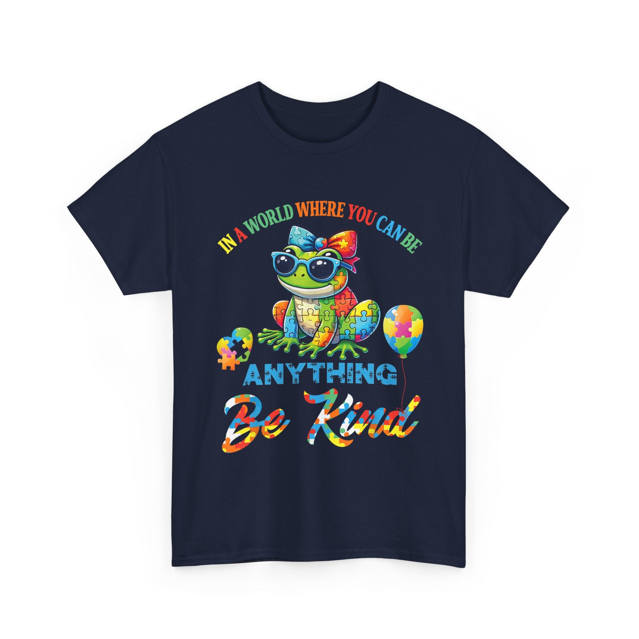 Be Kind Turtle T‑Shirt - A World Where You Can Be Anything Be Kind - Autism ADHD Tee Shirt