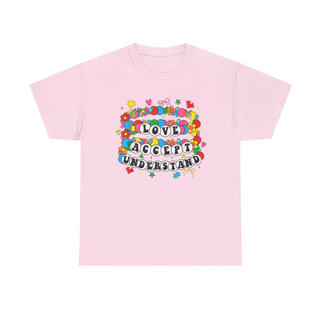 Love Accept Understand T-Shirt — Colorful Retro Rainbow Positivity Autism ADHD Tee