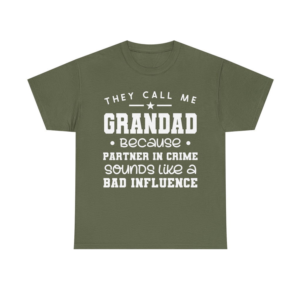 They Call Me Grandad Partner In Crime Tee Shirt - Funny T-Shirt Gift For Grandad Grandpa NEW