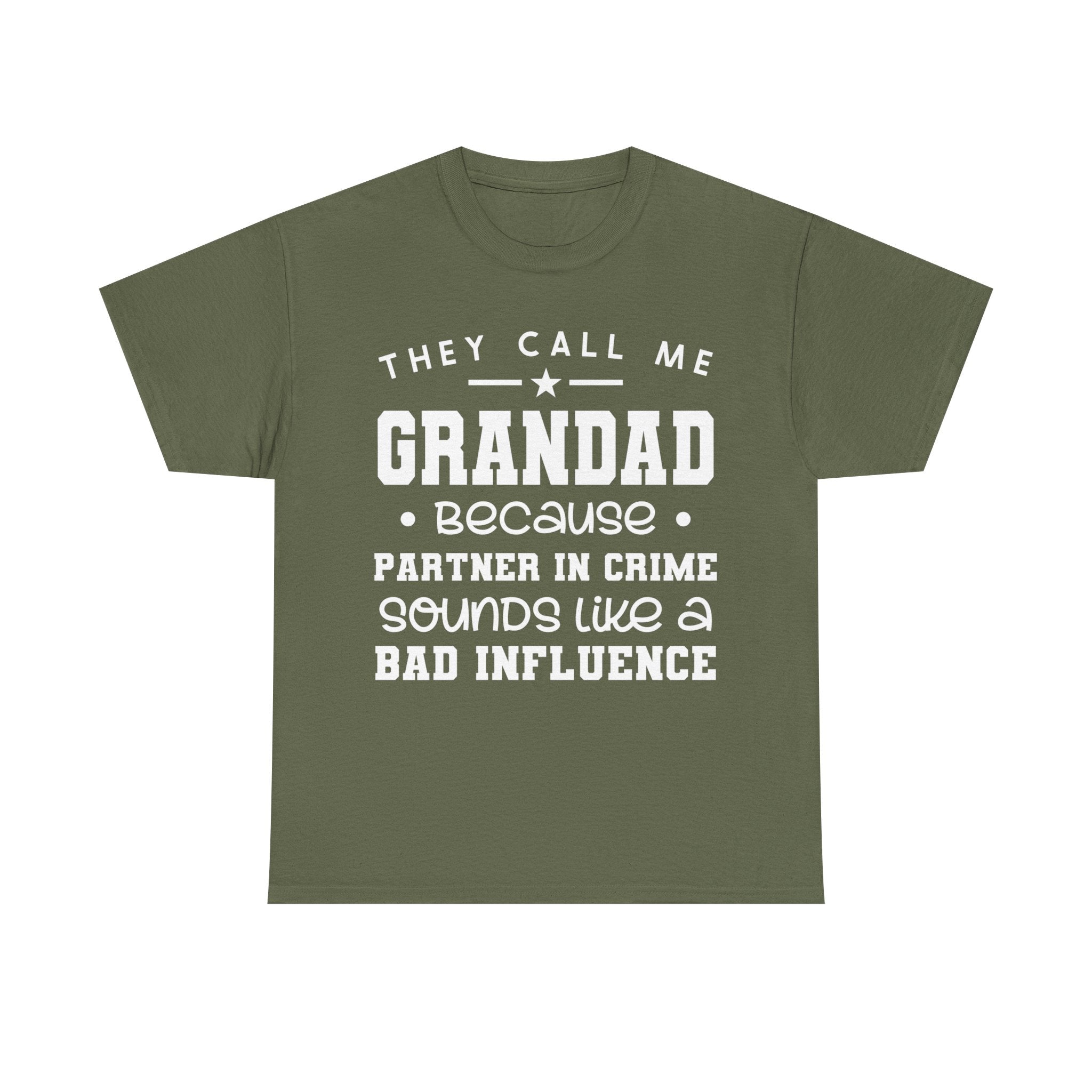 They Call Me Grandad Partner In Crime Tee Shirt - Funny T-Shirt Gift For Grandad Grandpa NEW