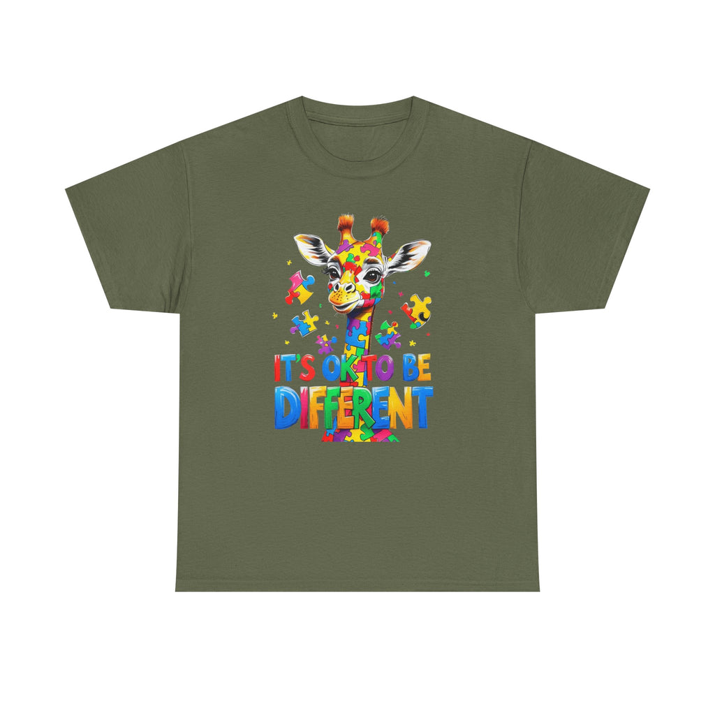 It's OK To Be Different Giraffe Tee Shift - Autism ADHD ASD Aspergers Awareness T Shirt - Gift