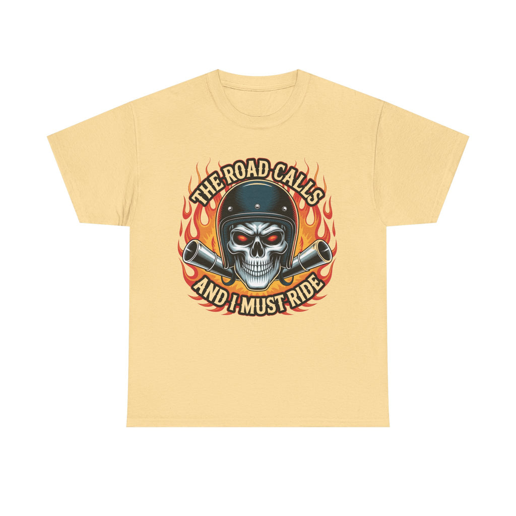 Biker T-Shirt - The Road Calls And I Must Ride - Motorcycle Tee Shirt Gift For Bikers and Harley Bike Enthusiasts