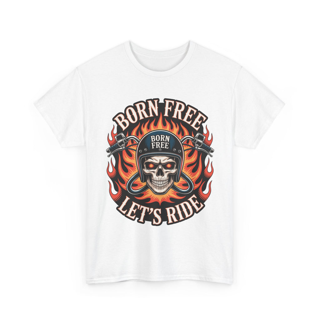 Biker T-Shirt - Born Free Lets Ride - Tee Shirt For Bikers And Motorcycle Enthusiasts NEW