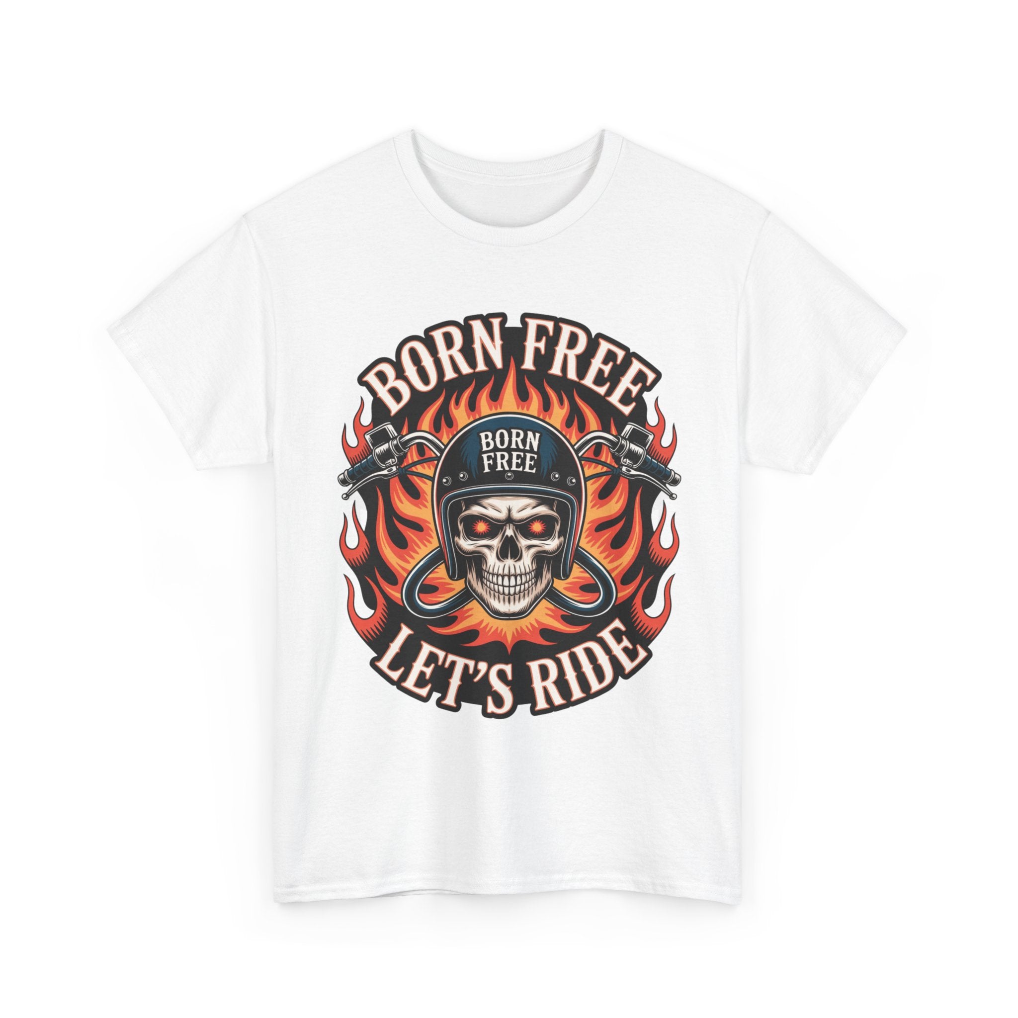 Biker T-Shirt - Born Free Lets Ride - Tee Shirt For Bikers And Motorcycle Enthusiasts NEW